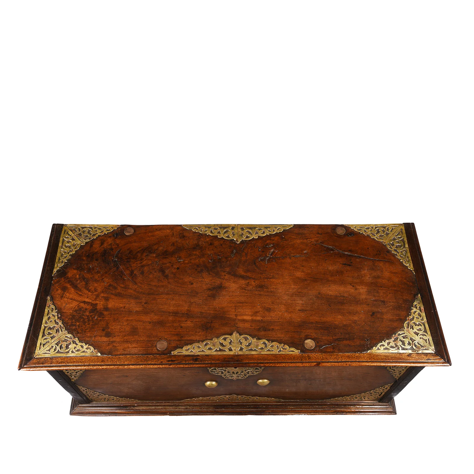 Dutch Colonial Jackfruit & Brass Chest From Ceylon/Sri-Lanka -18thC - Image 6