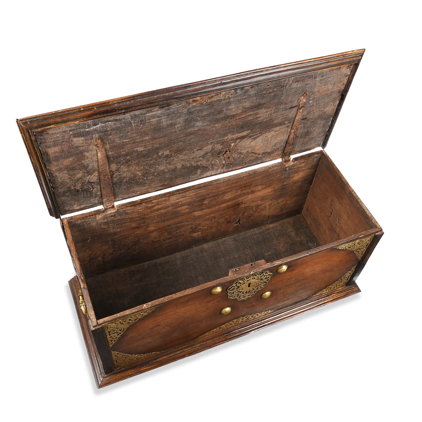 Dutch Colonial Jackfruit & Brass Chest From Ceylon/Sri-Lanka -18thC - Image 7