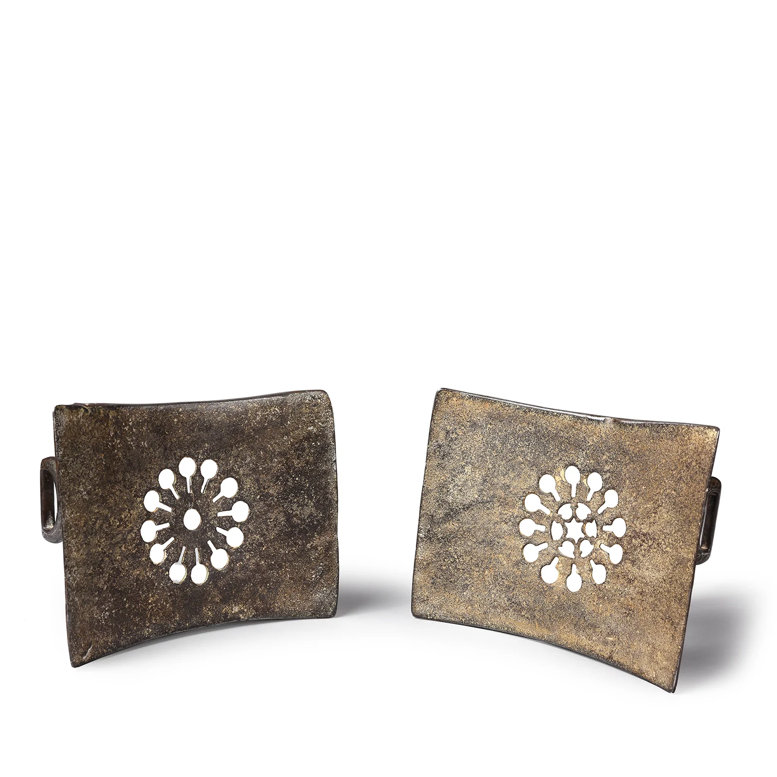 Indo-Persian Silver Inlaid Damascened Steel Stirrups - 19th Century - Image 3