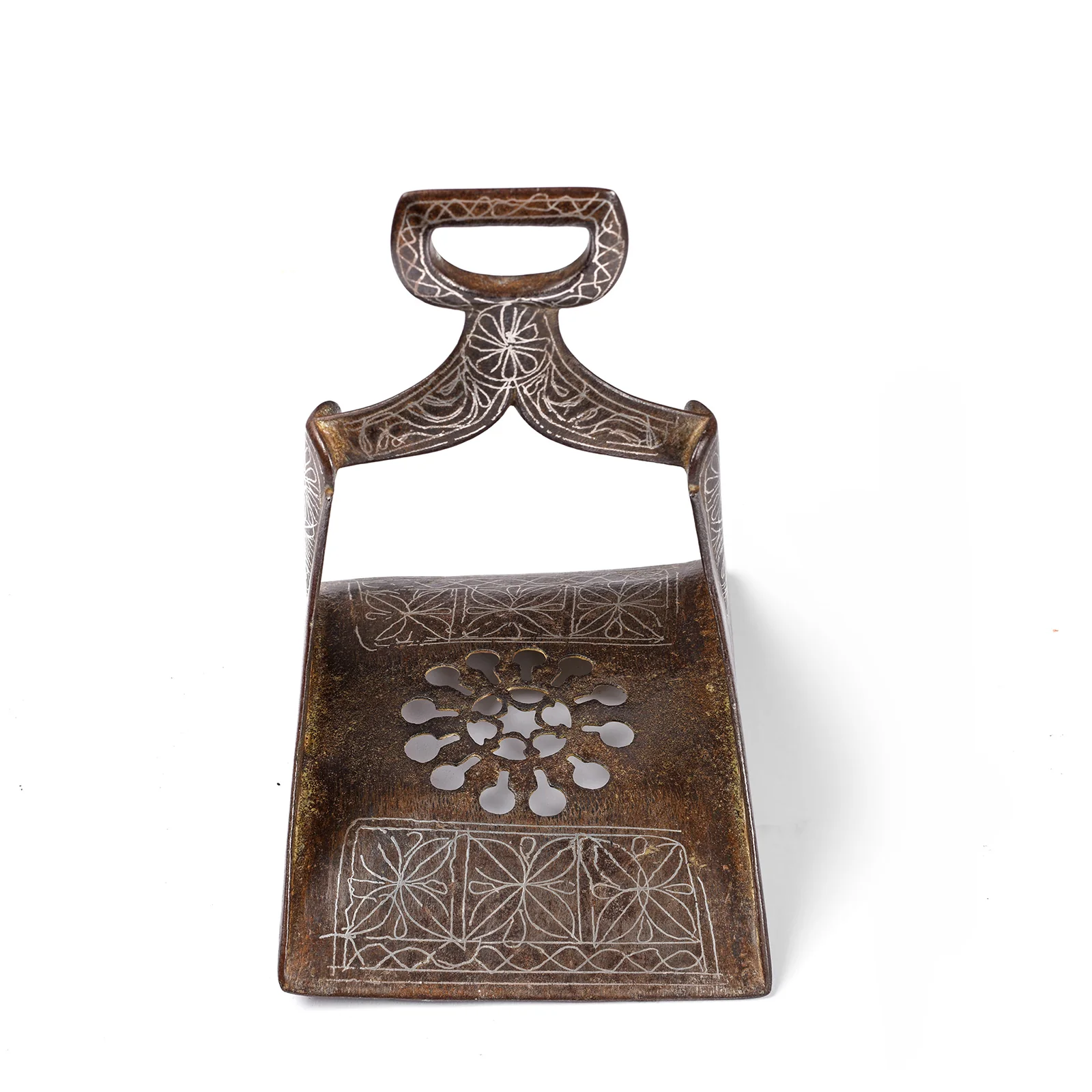 Indo-Persian Silver Inlaid Damascened Steel Stirrups - 19th Century - Image 4