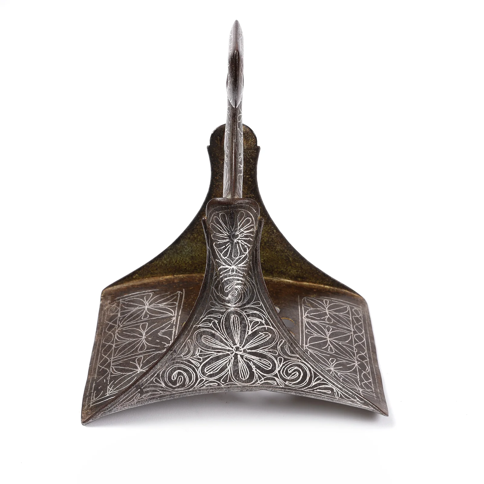 Indo-Persian Silver Inlaid Damascened Steel Stirrups - 19th Century - Image 5