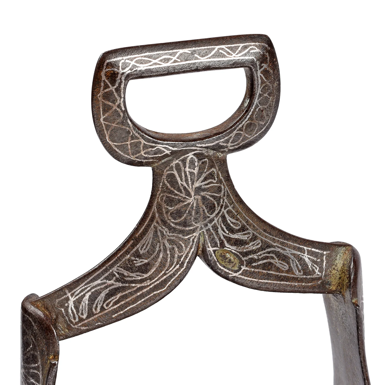 Indo-Persian Silver Inlaid Damascened Steel Stirrups - 19th Century - Image 6