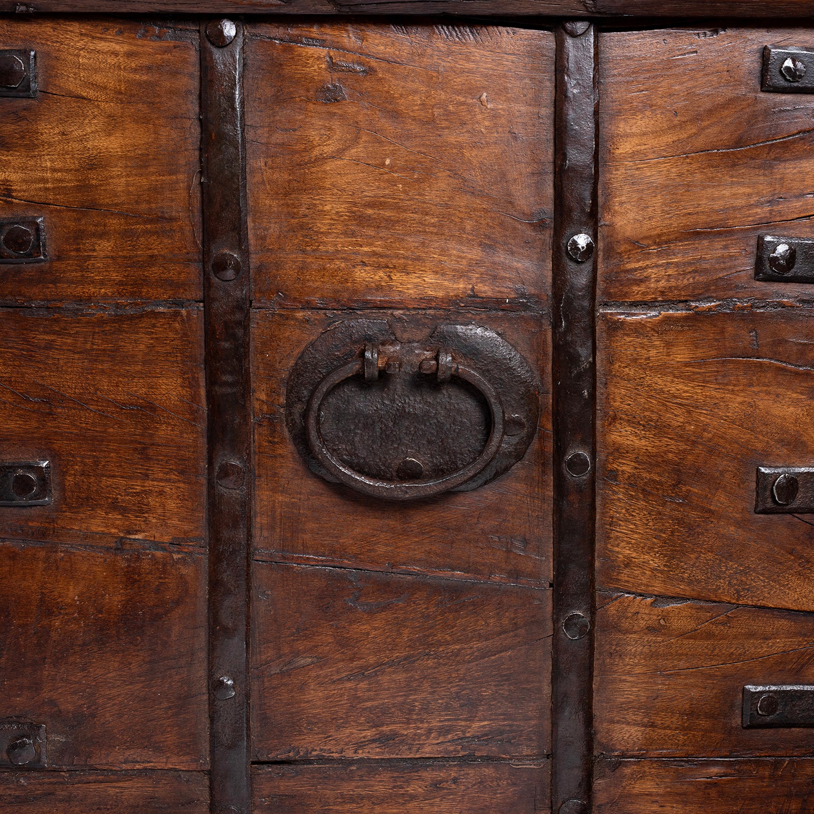 Iron Bound Teak Chest From Gujarat - 19th Century - Image 10