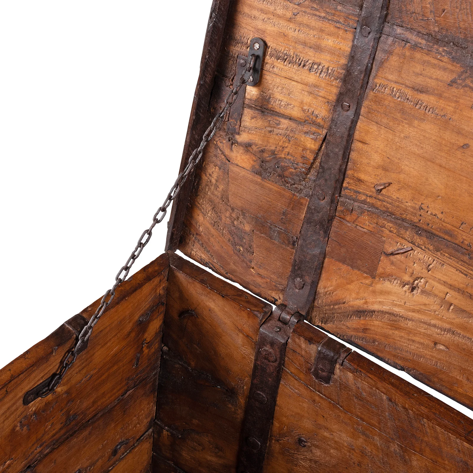 Iron Bound Teak Chest From Gujarat - 19th Century - Image 6