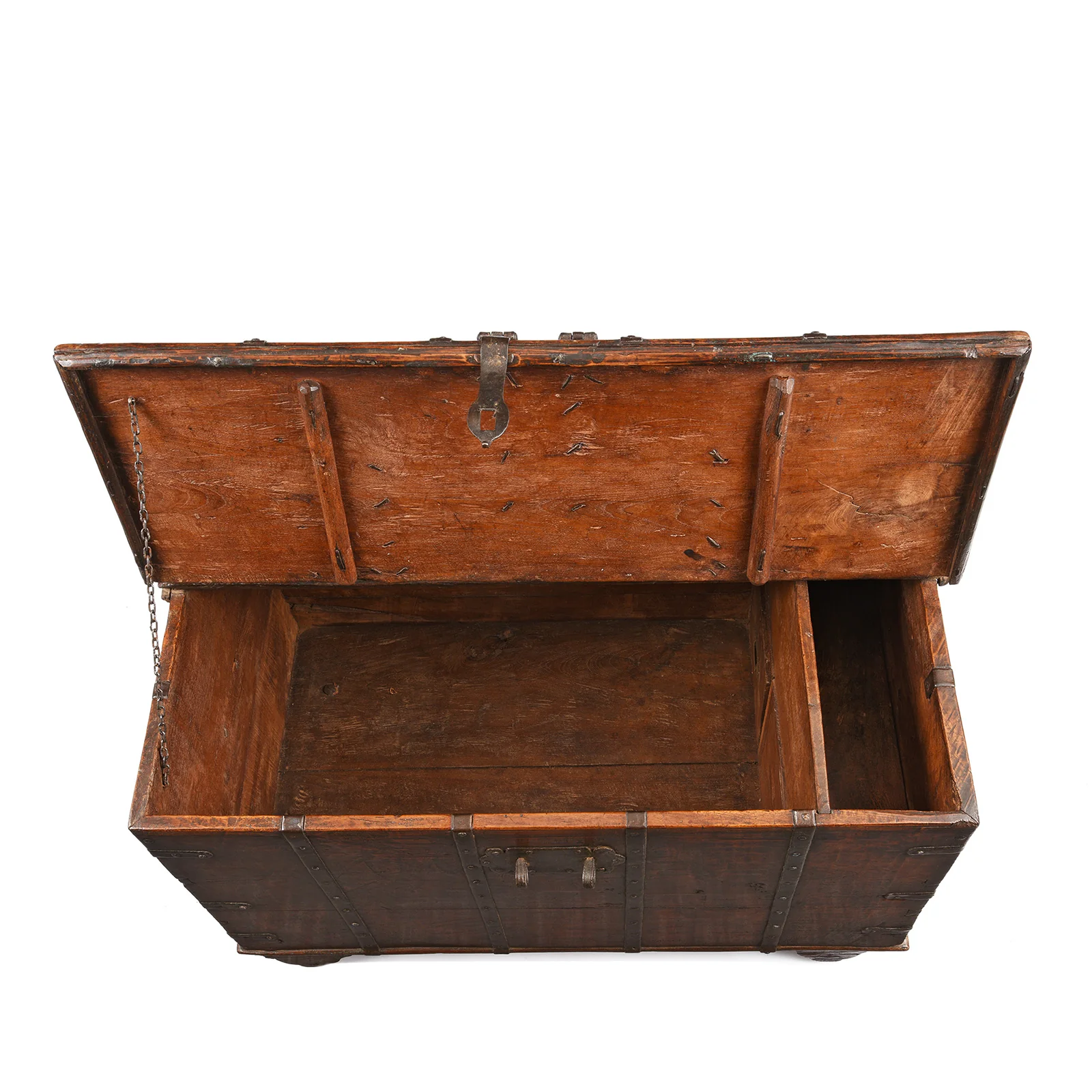 Iron Bound Teak Chest From Gujarat - 19th Century - Image 4