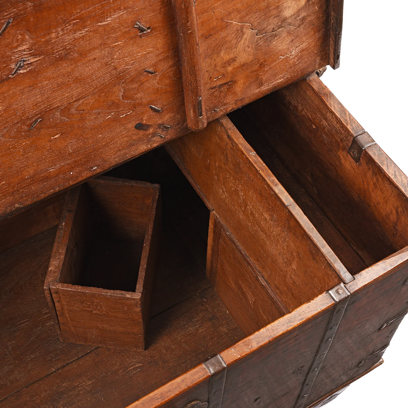 Iron Bound Teak Chest From Gujarat - 19th Century - Image 5