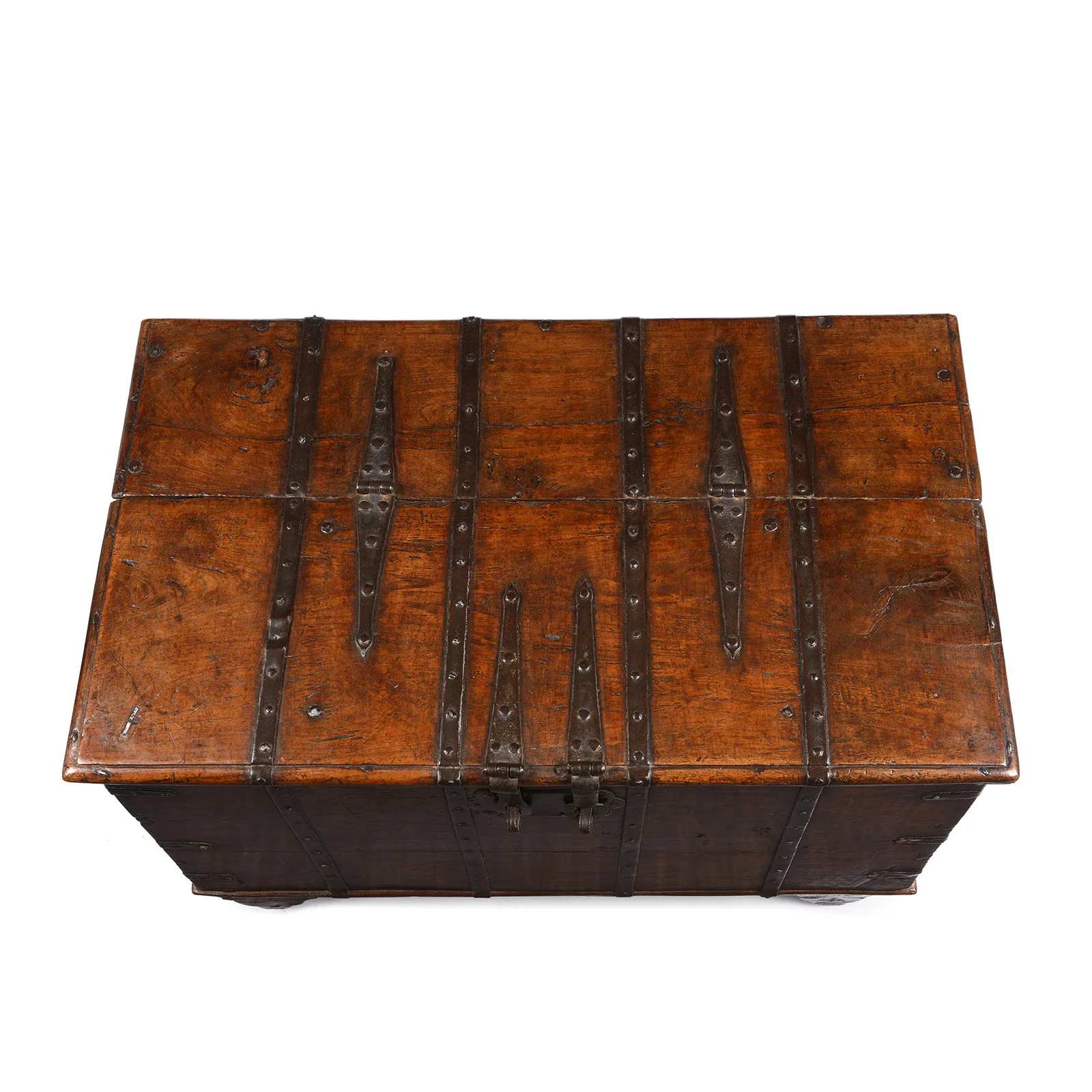 Iron Bound Teak Chest From Gujarat - 19th Century - Image 7