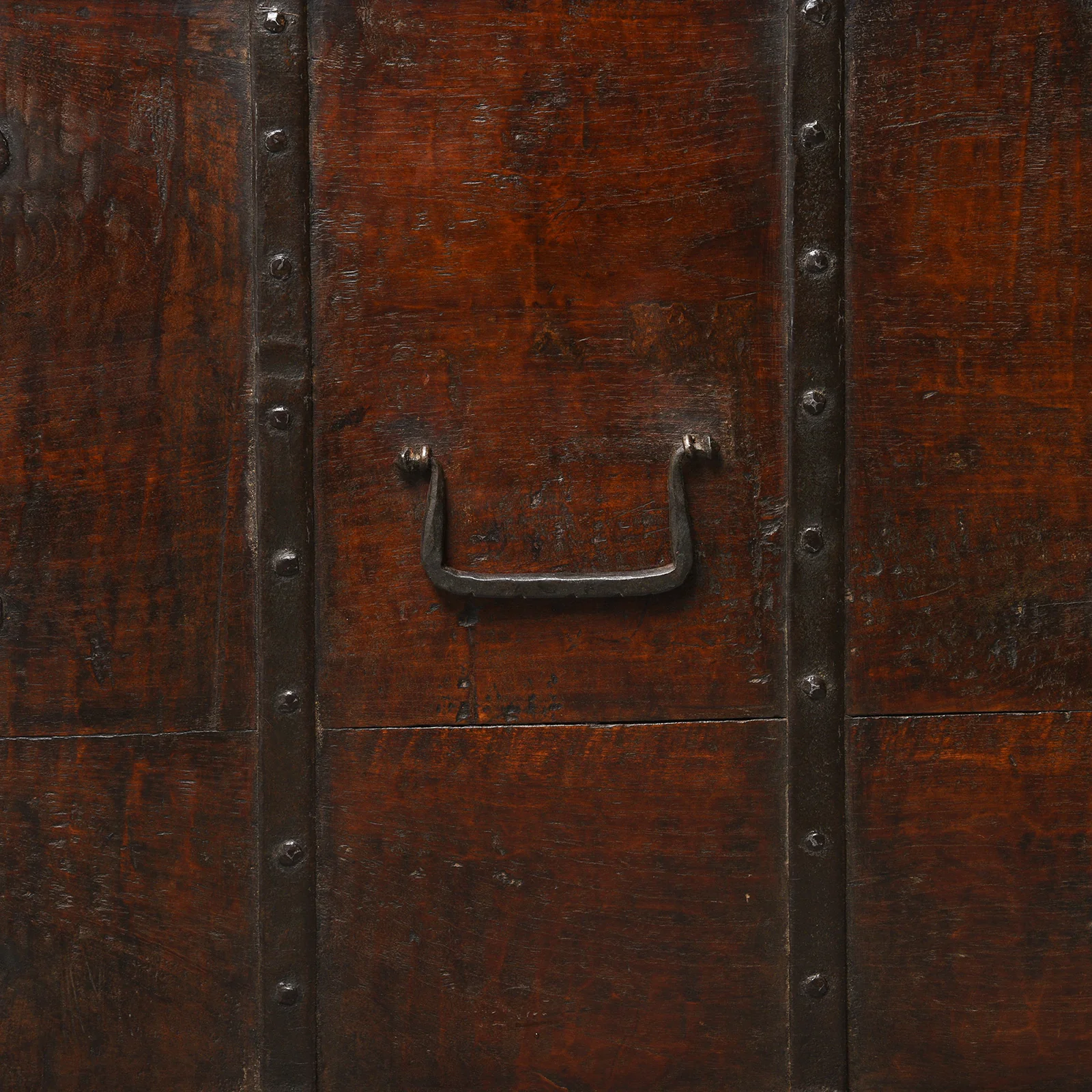 Iron Bound Teak Chest From Gujarat - 19th Century - Image 9