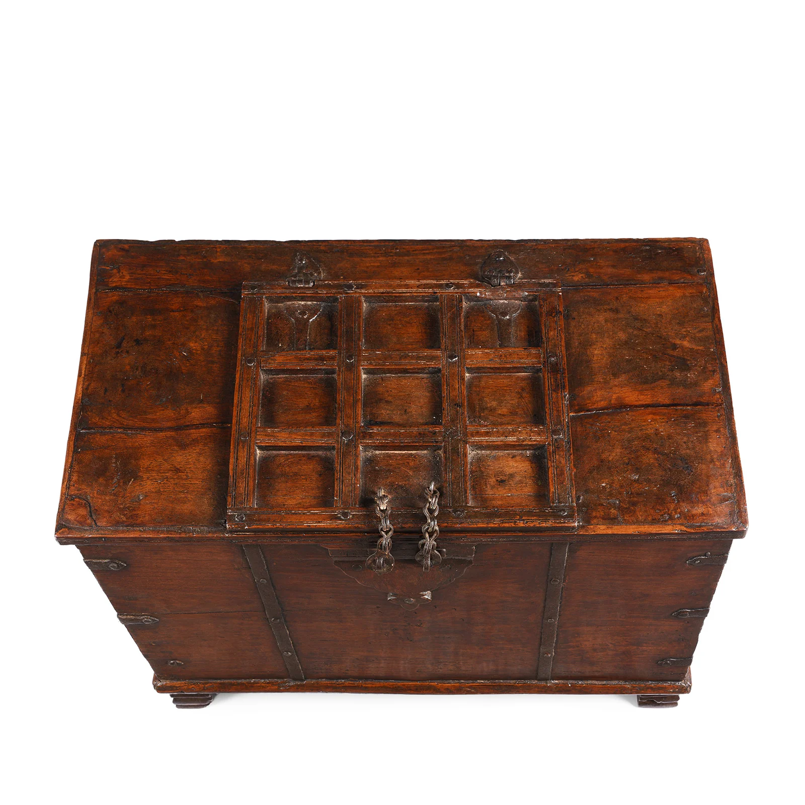 Iron Bound Teak Chest From Gujarat - 19th Century - Image 3