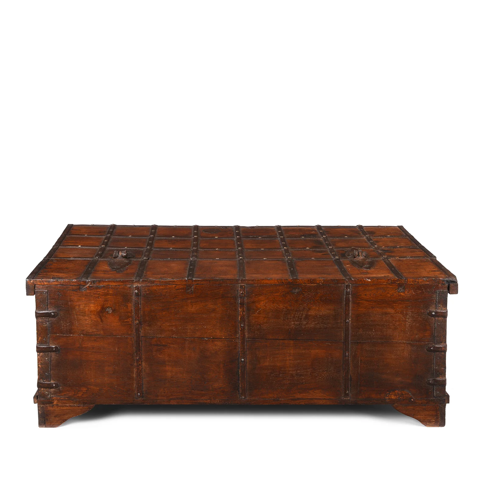 Iron Bound Teak Coffee Table Chest From Gujarat - 19th Century - Image 10