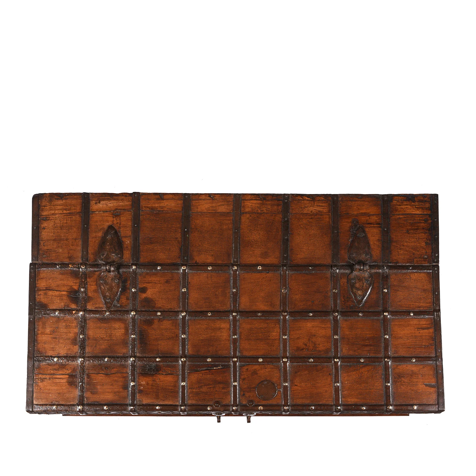 Iron Bound Teak Coffee Table Chest From Gujarat - 19th Century - Image 4
