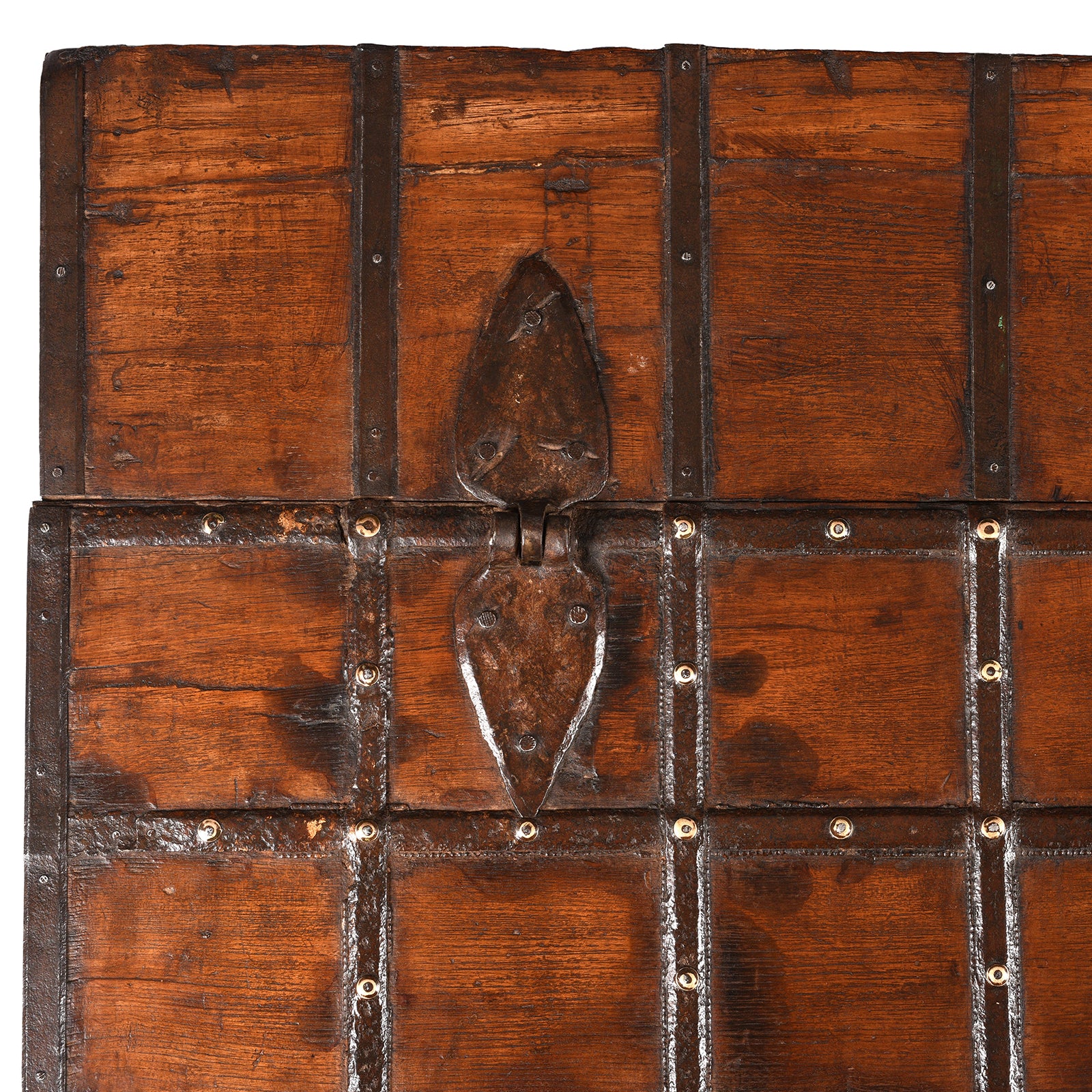 Iron Bound Teak Coffee Table Chest From Gujarat - 19th Century - Image 9