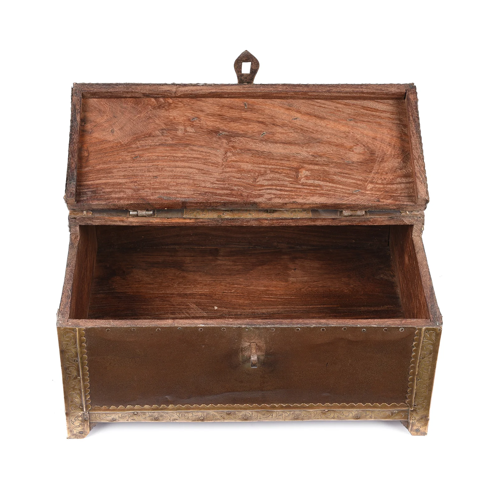 Brass & Iron Trousseau Box From Shekhawati - 19th Century - Image 3
