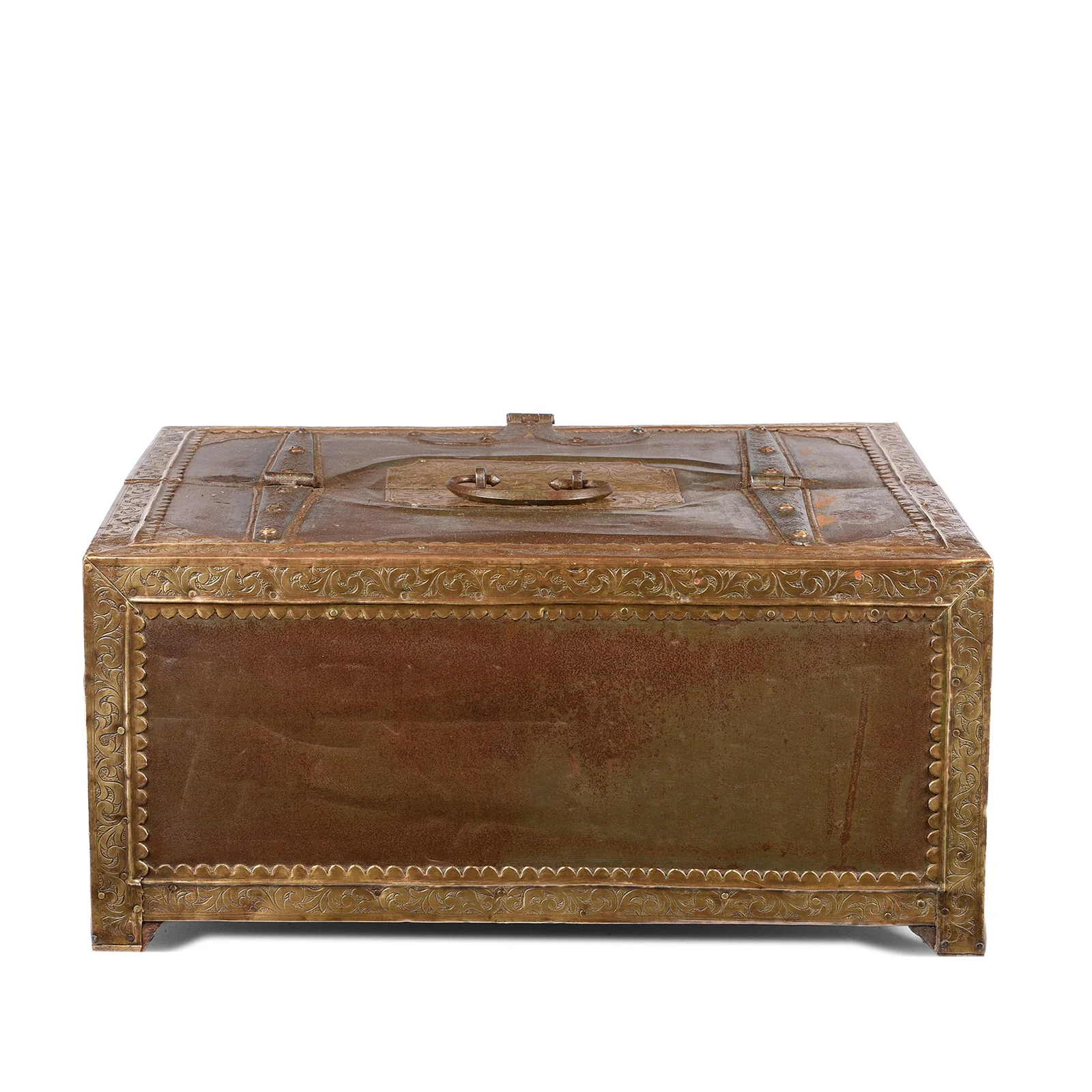 Brass & Iron Trousseau Box From Shekhawati - 19th Century - Image 6