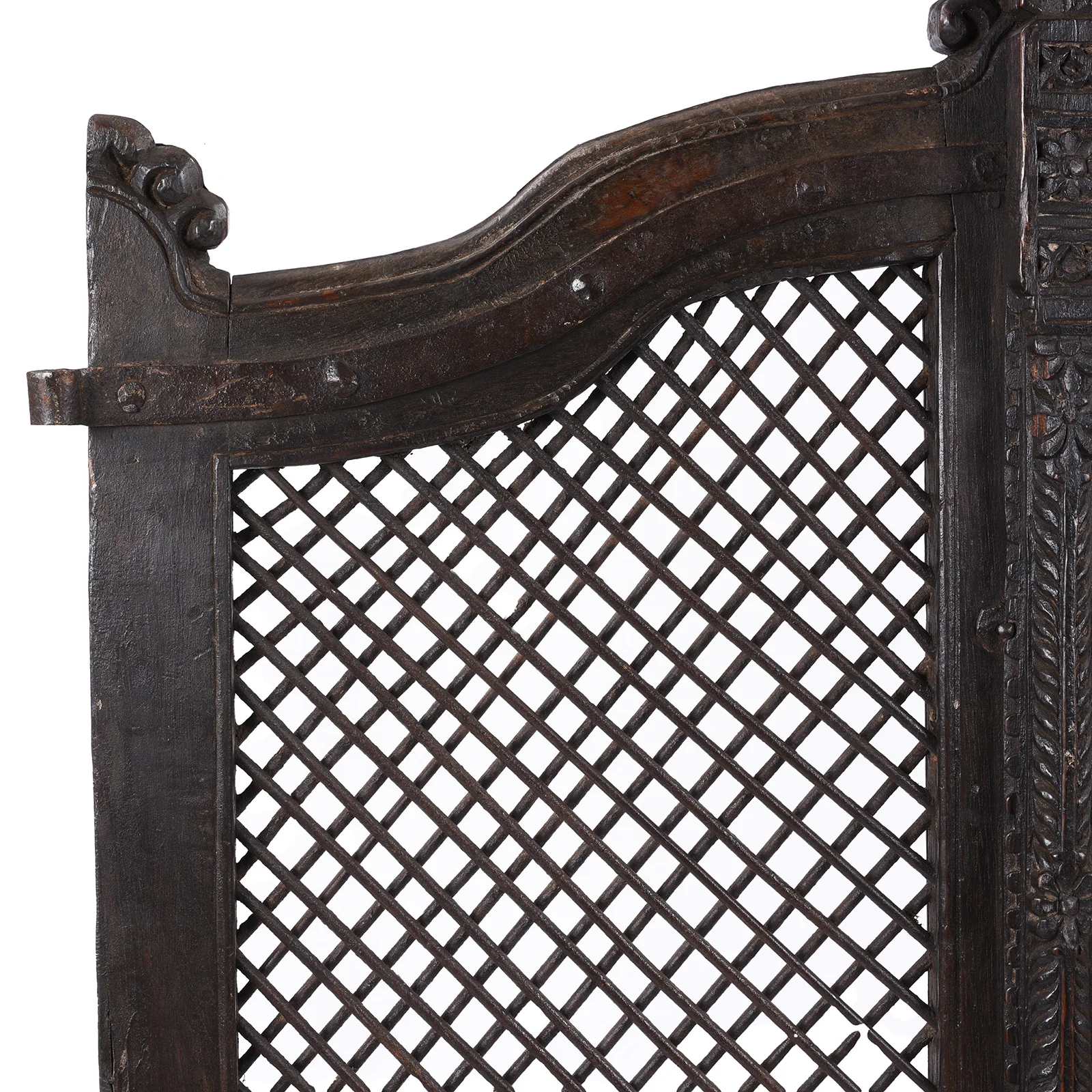 Teak & Iron Jali Dog Gate From Gujarat - 19th Century - Image 2