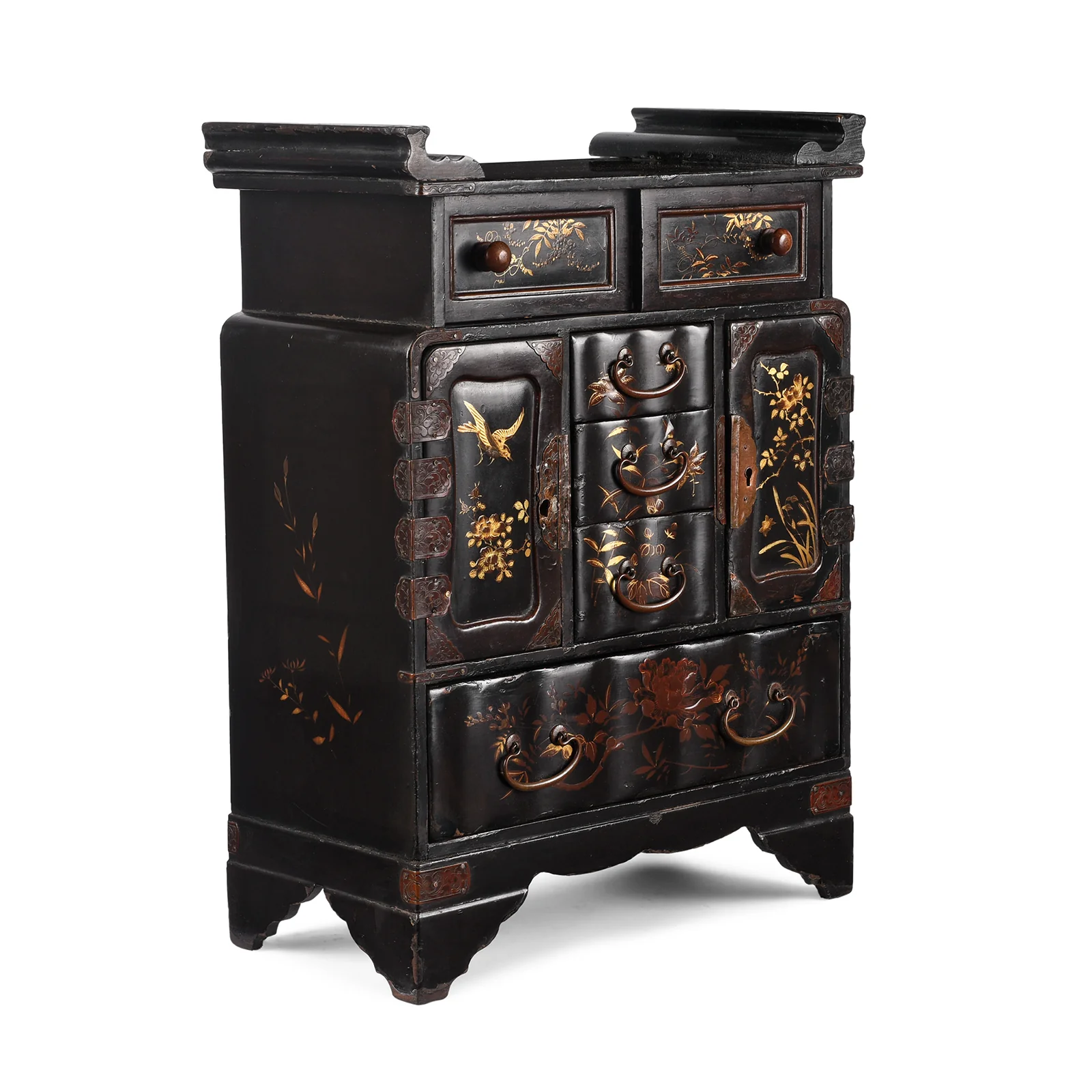Japanese Black Lacquer Kodansu Cabinet - Meiji Period - Image 2