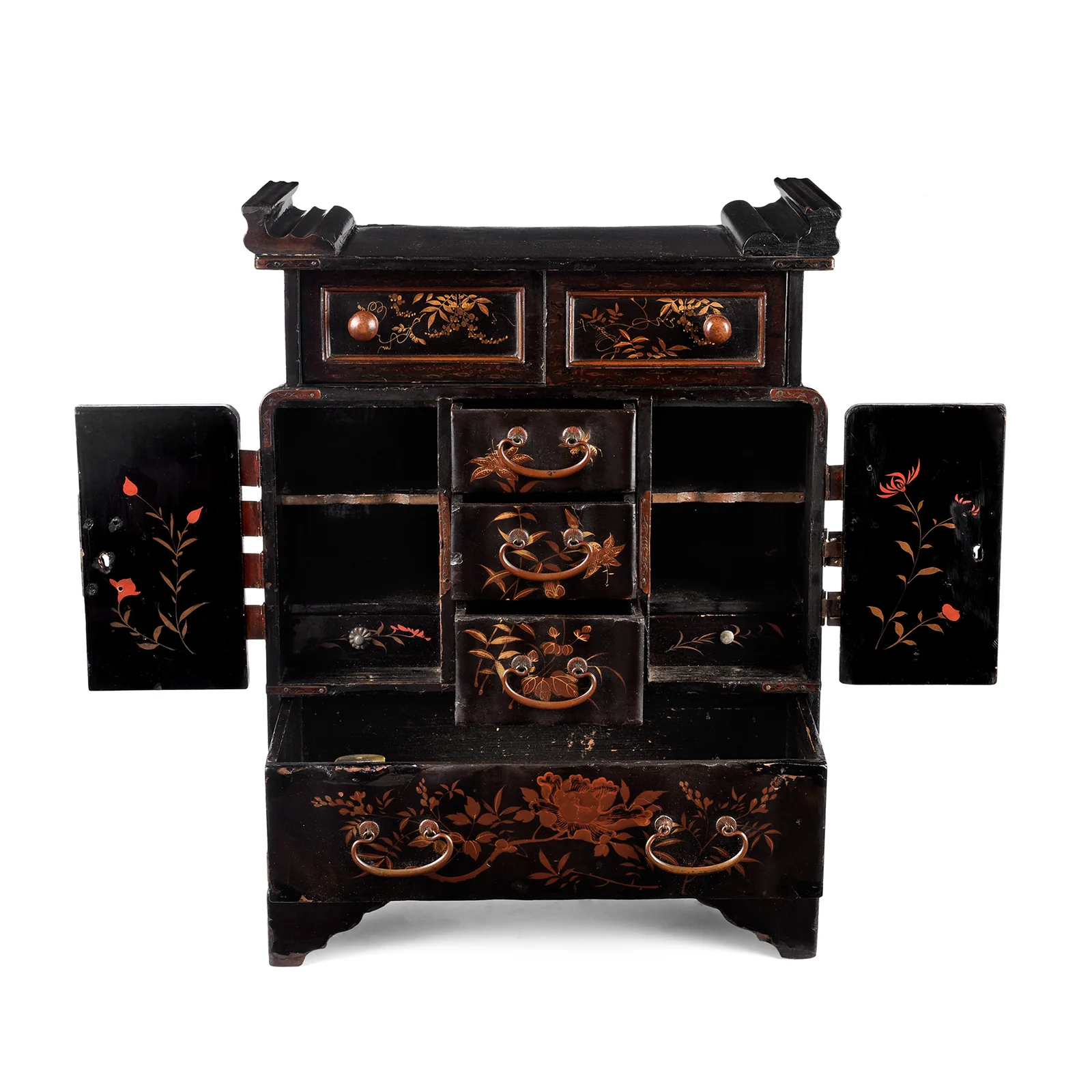 Japanese Black Lacquer Kodansu Cabinet - Meiji Period - Image 4