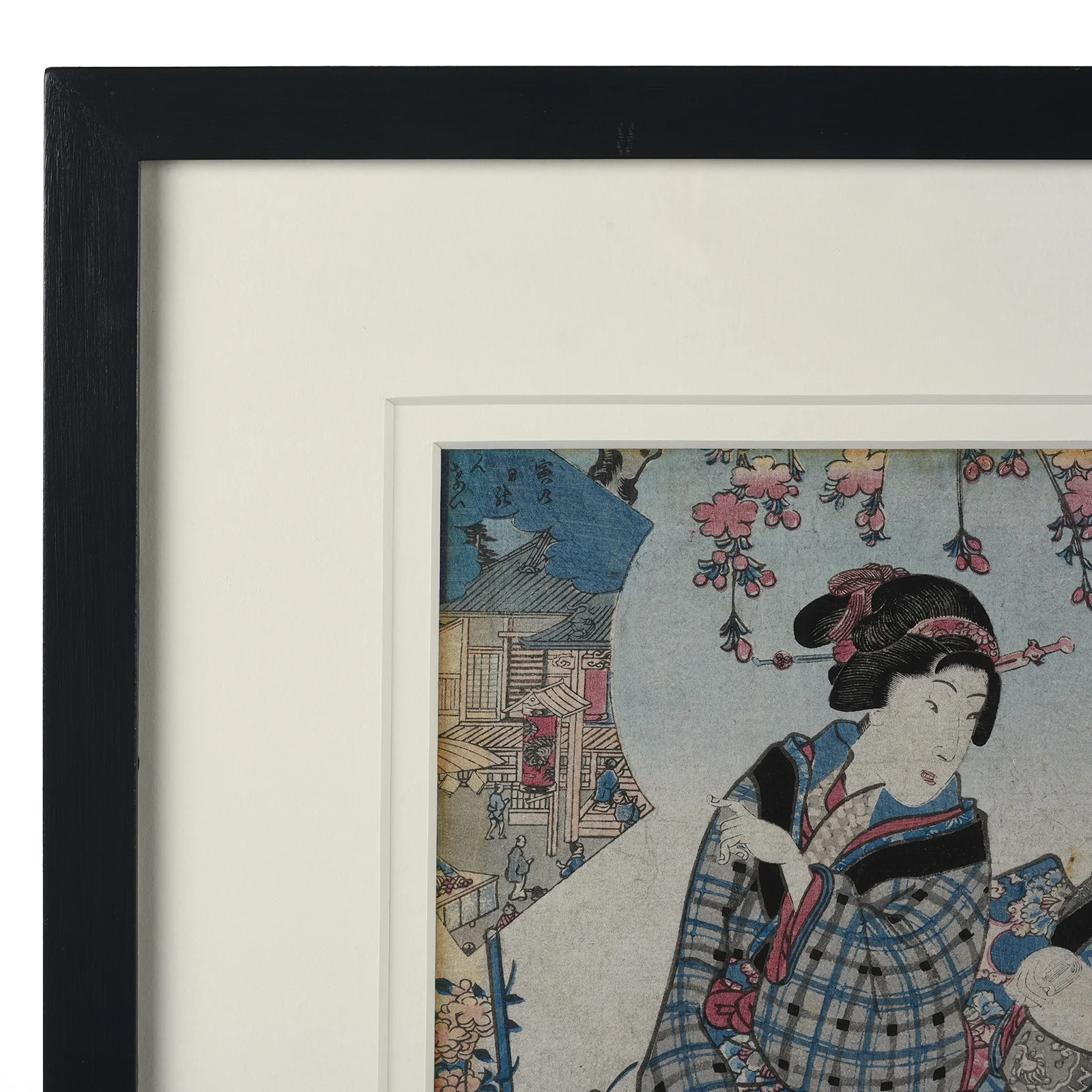 Framed Japanese "The Twelve Months" Oban by Toyokuni III - Ca 1850 - Image 5
