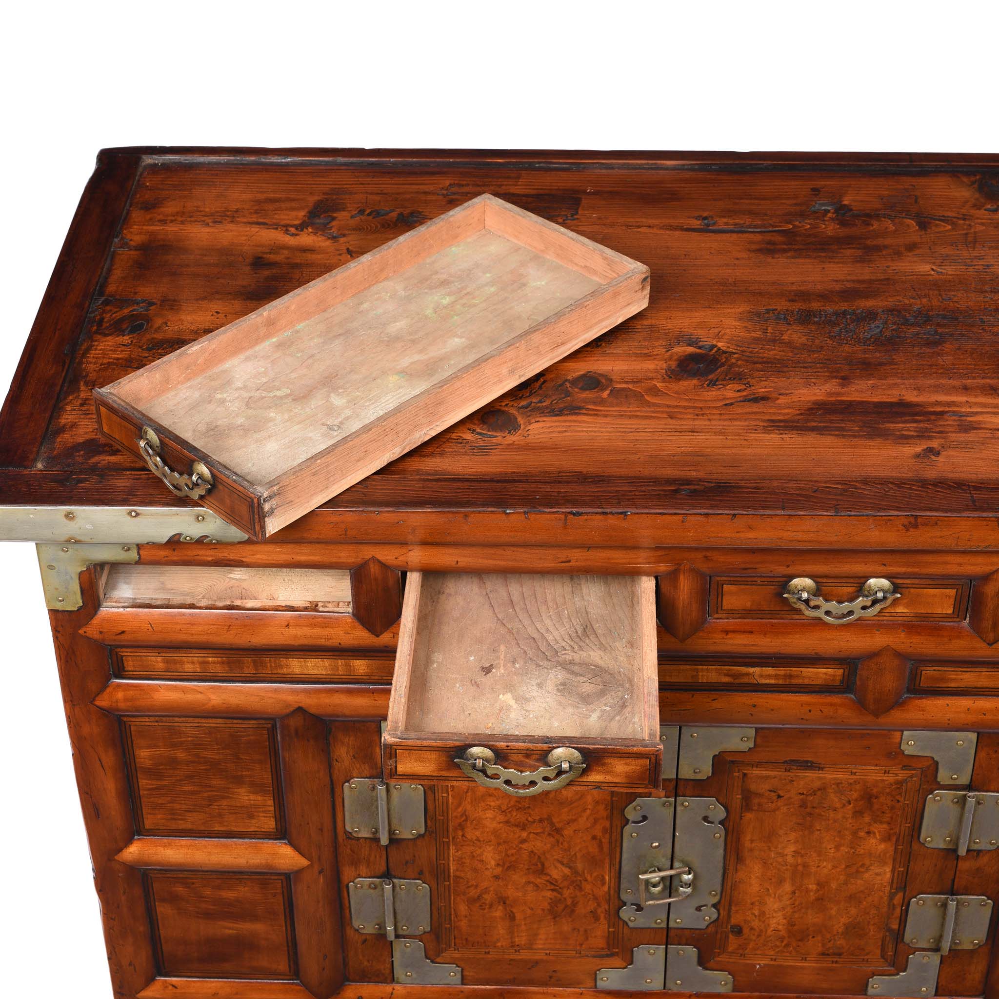 Burr Elm Korean Morijang Side Cabinet - Early 20thC - Image 6