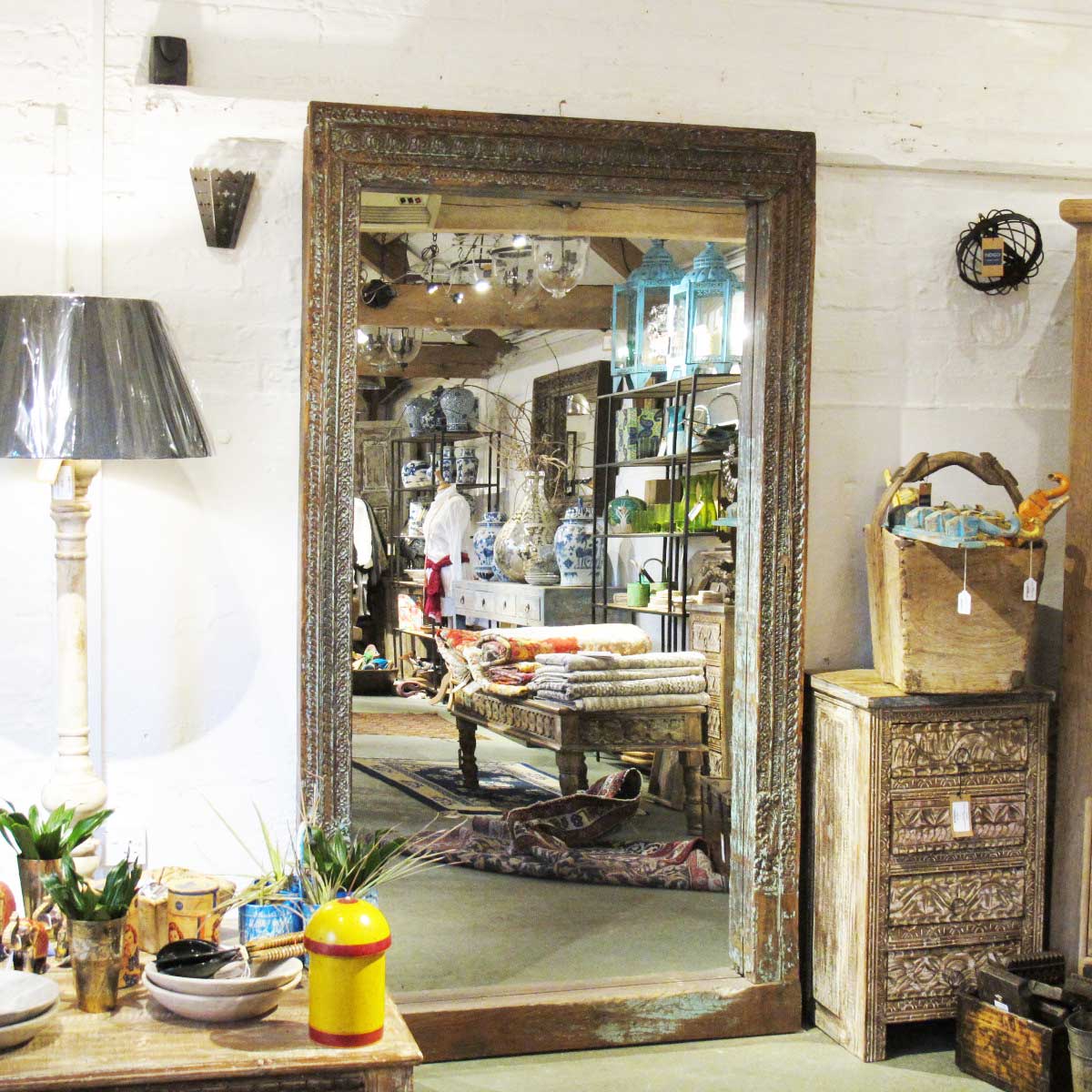 Mirror Made From An Old Indian Door - 19thC (120 x 200cm) - Image 6