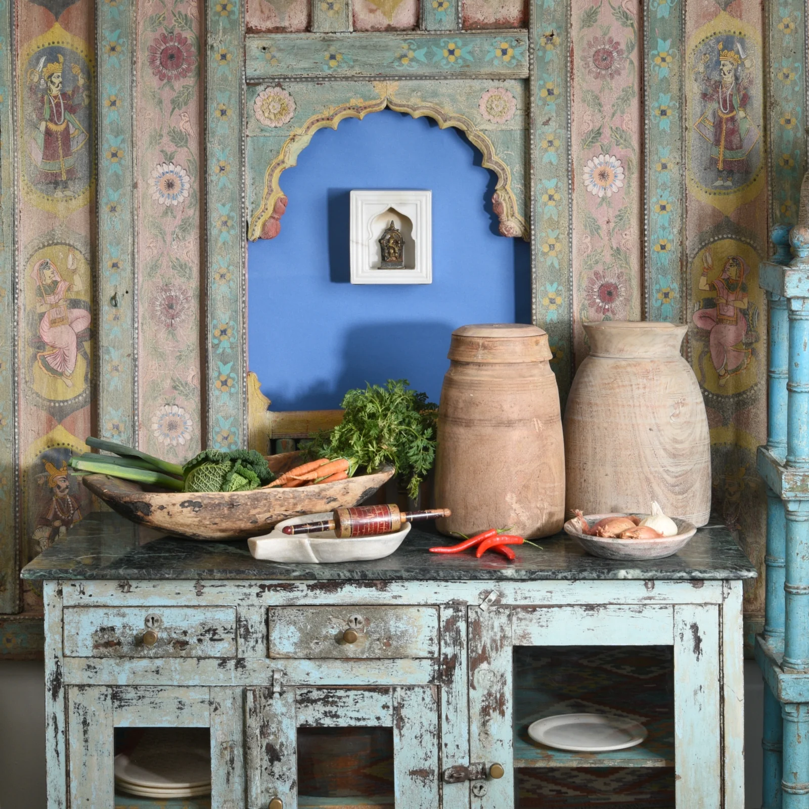 Large Painted Interior Balcony From Kutch - Image 2