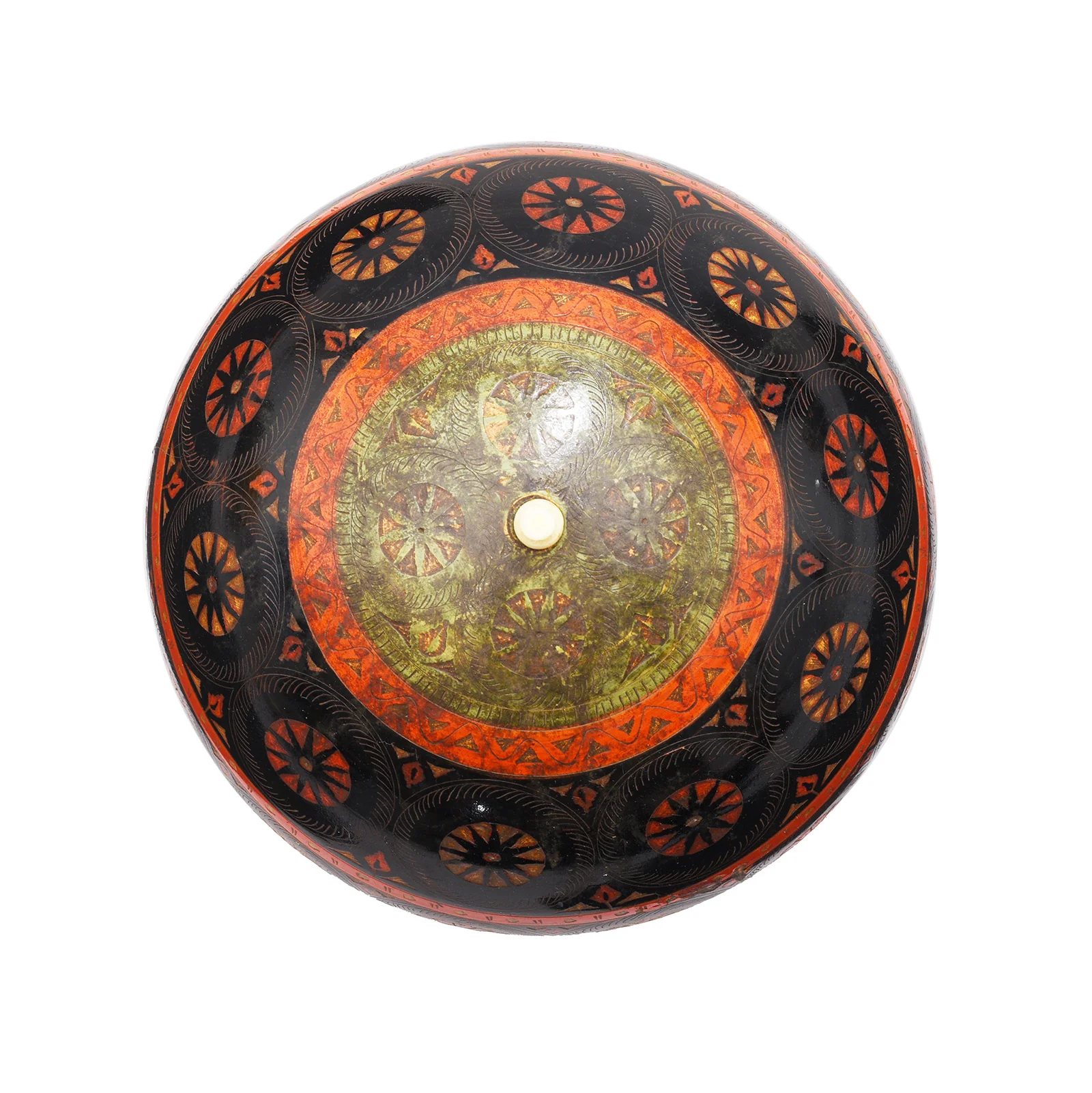 Large Scratchwork Lacquer Pot From Chiniot, Punjab - Late 19th Century - Image 3