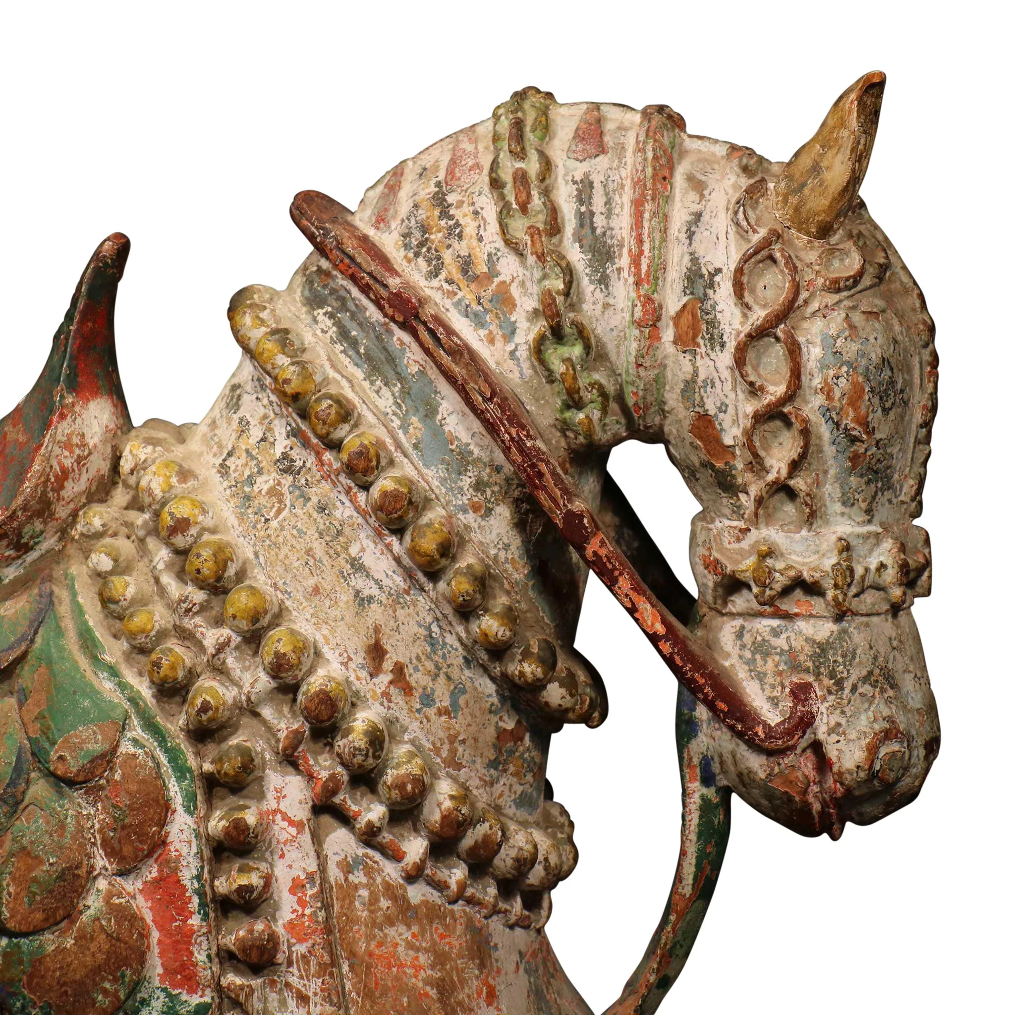Painted Carved Mughal Horse from Gujarat - Early 19thC - Image 3