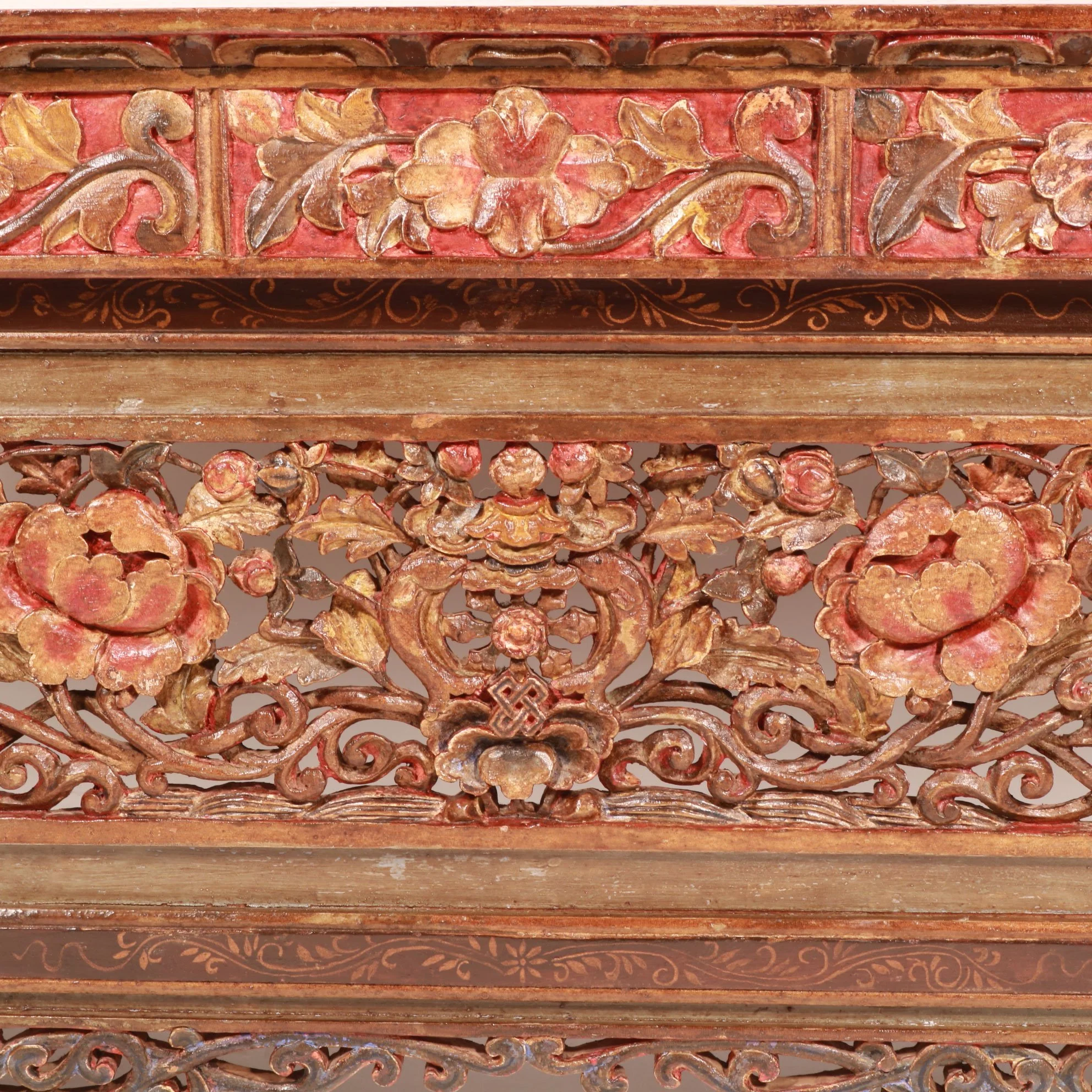 Painted & Carved Choksar - Prayer Table from Tibet - Image 3