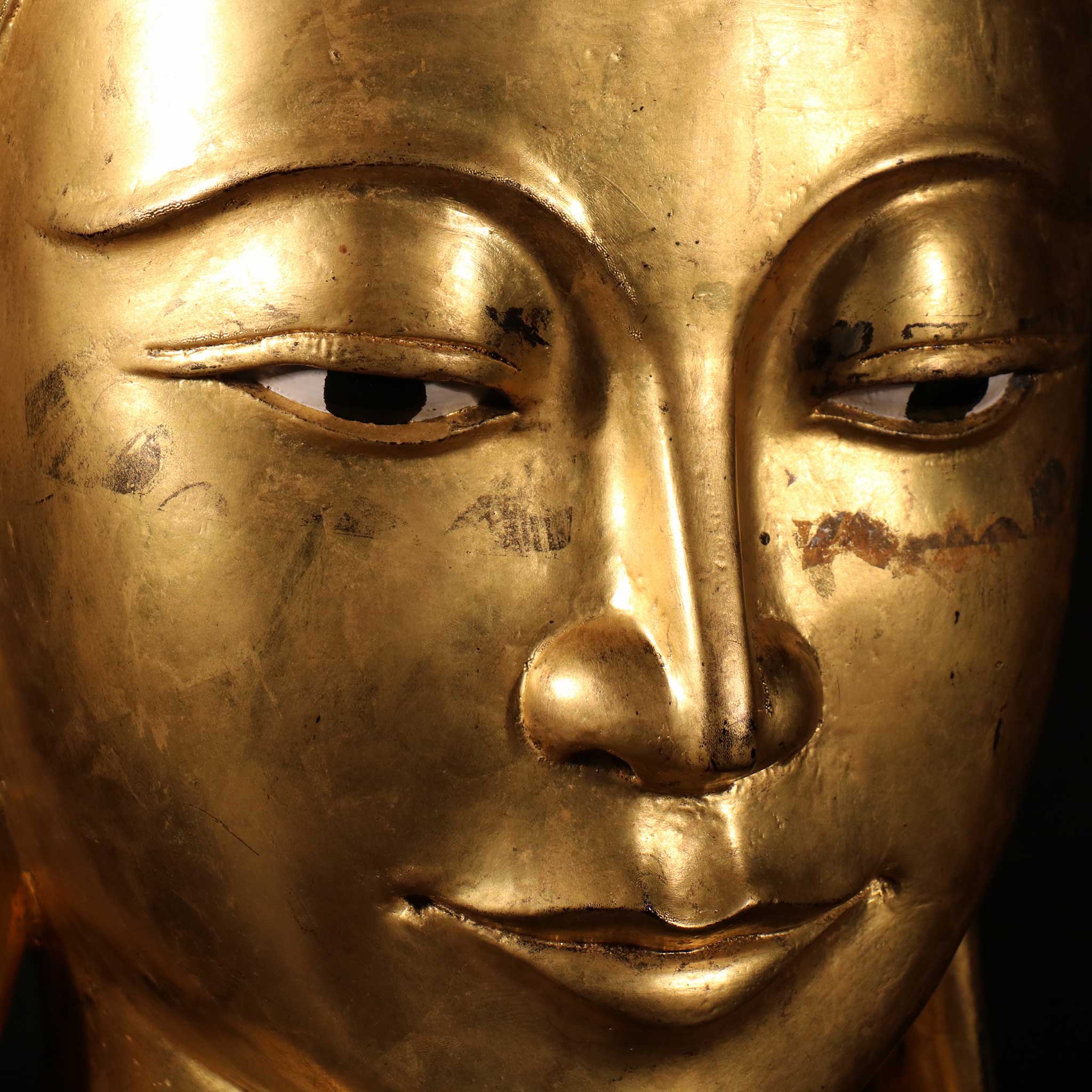 Burmese Gilded Buddha Head - Ca 50 yrs old - Image 6