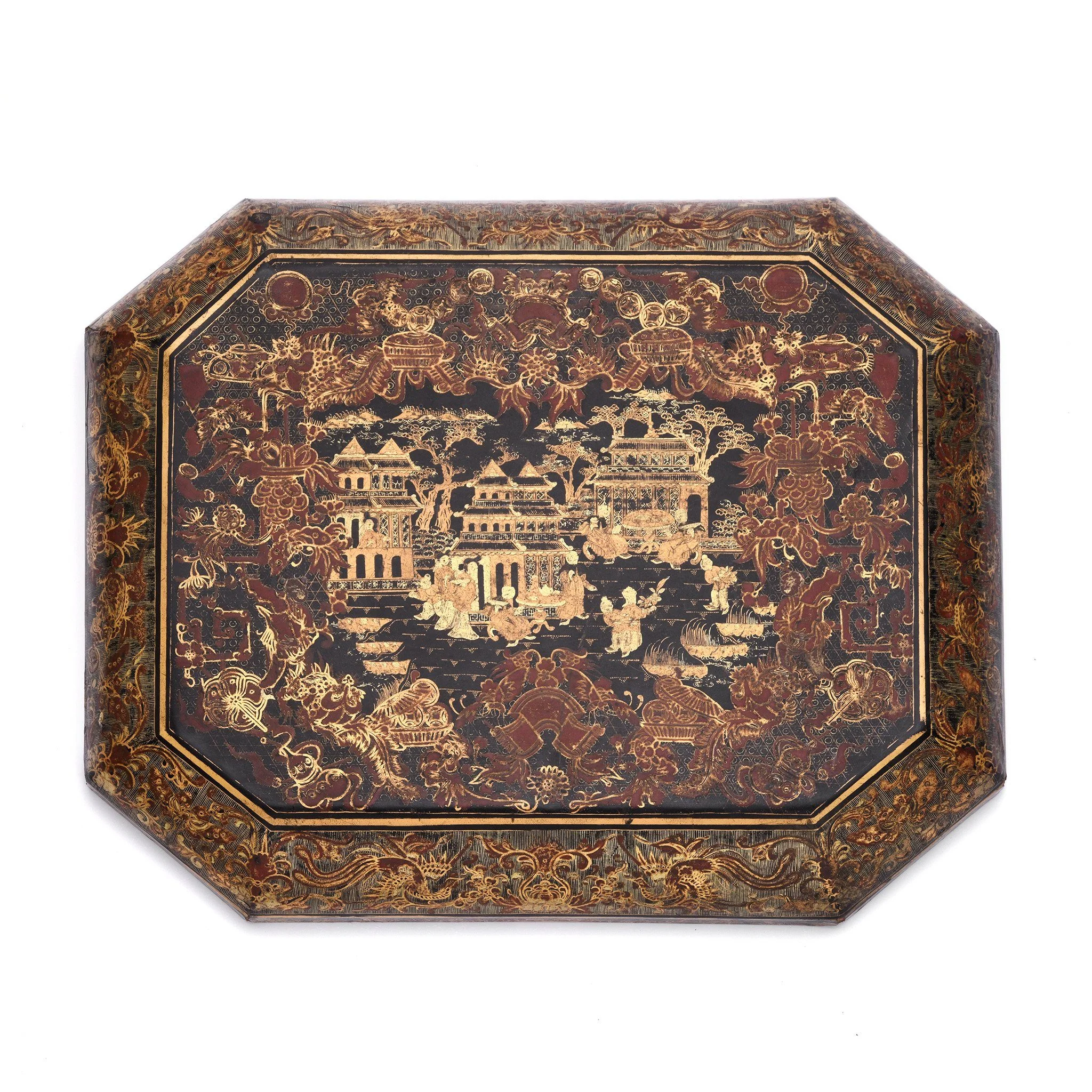 Chinese Export Black Lacquer Games Box - Qing Dynasty - Early 19thC - Image 4