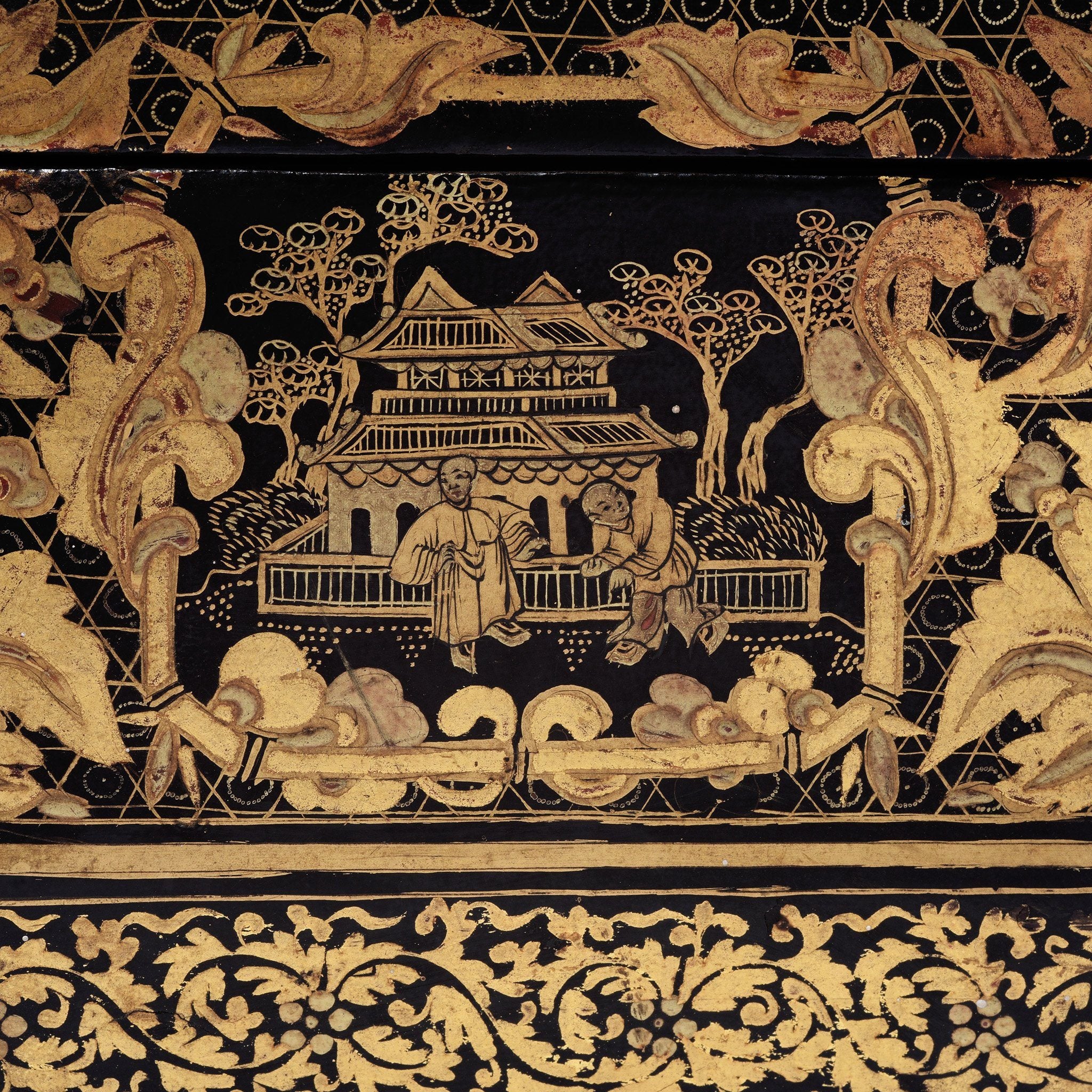 Chinese Export Black Lacquer Games Box - Qing Dynasty - Early 19thC - Image 9