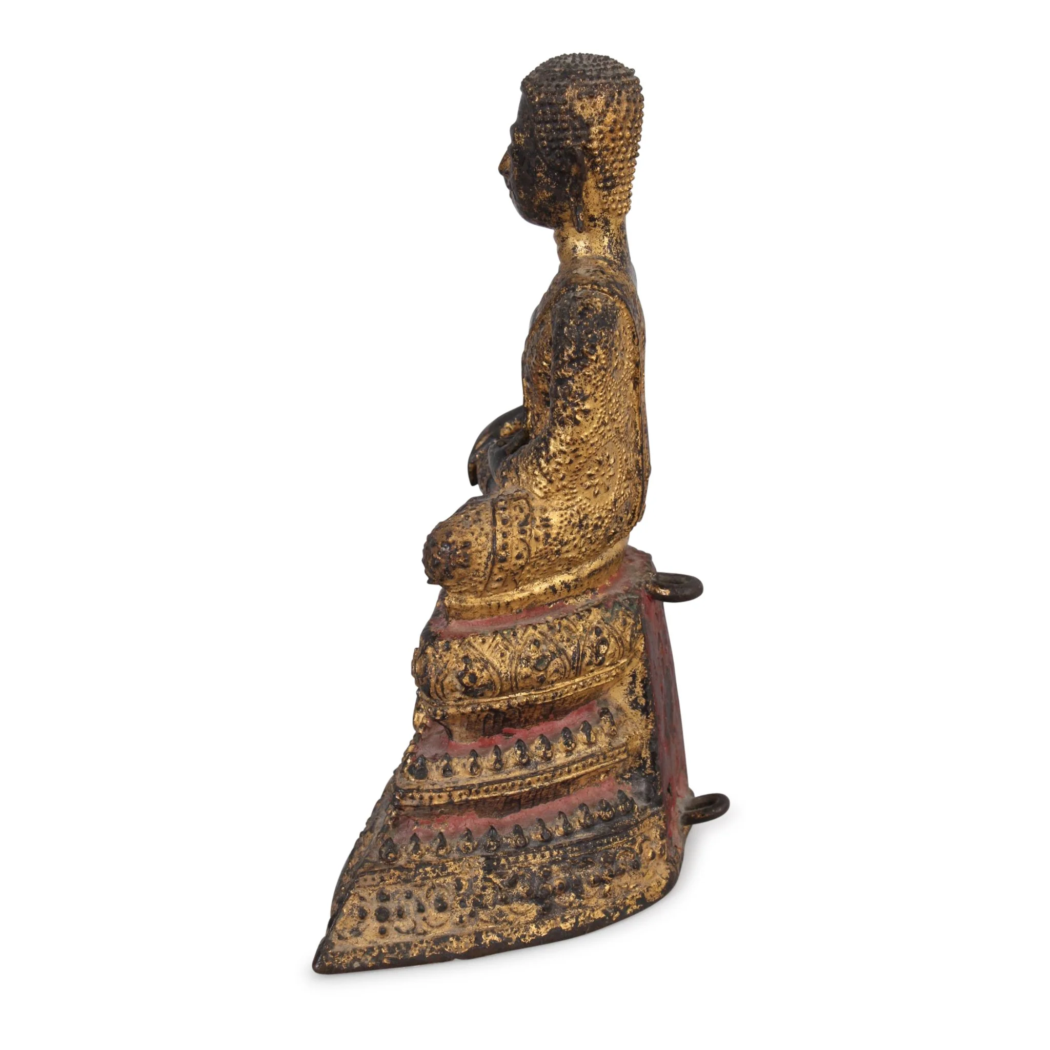 Thai Gilt Bronze Monk Statue - Ratnakosin Style - 19thC - Image 3