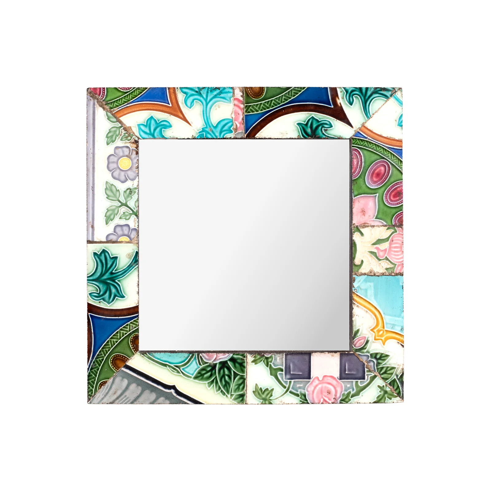 Small Mirror Made From Old Peranakan Ceramic Tiles - Image 3
