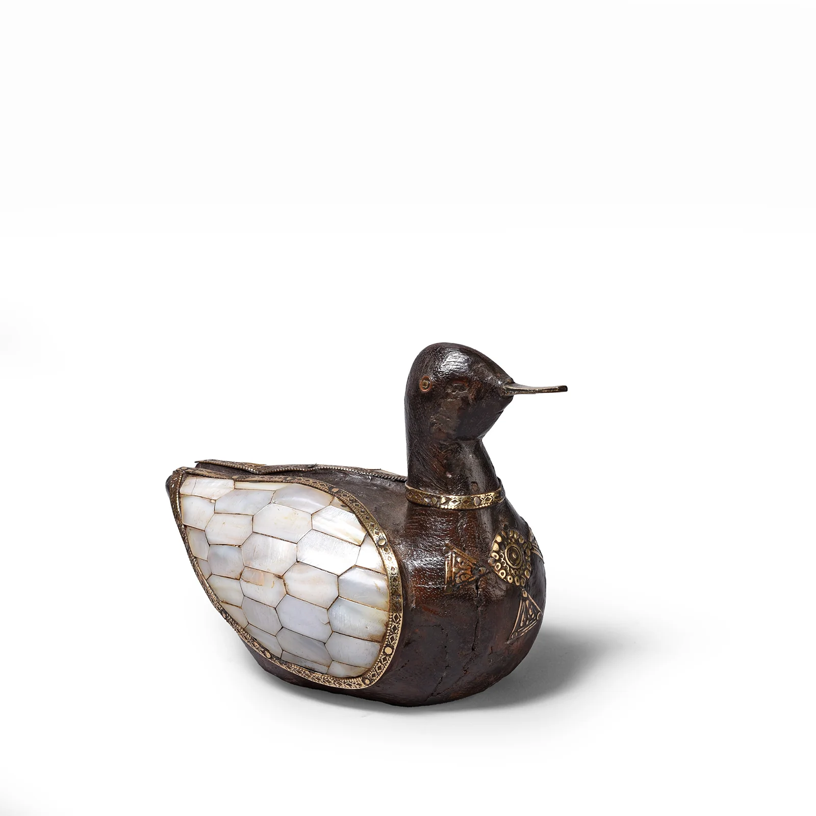 Vintage Indian Mother Of Pearl Inlay Duck - Image 3