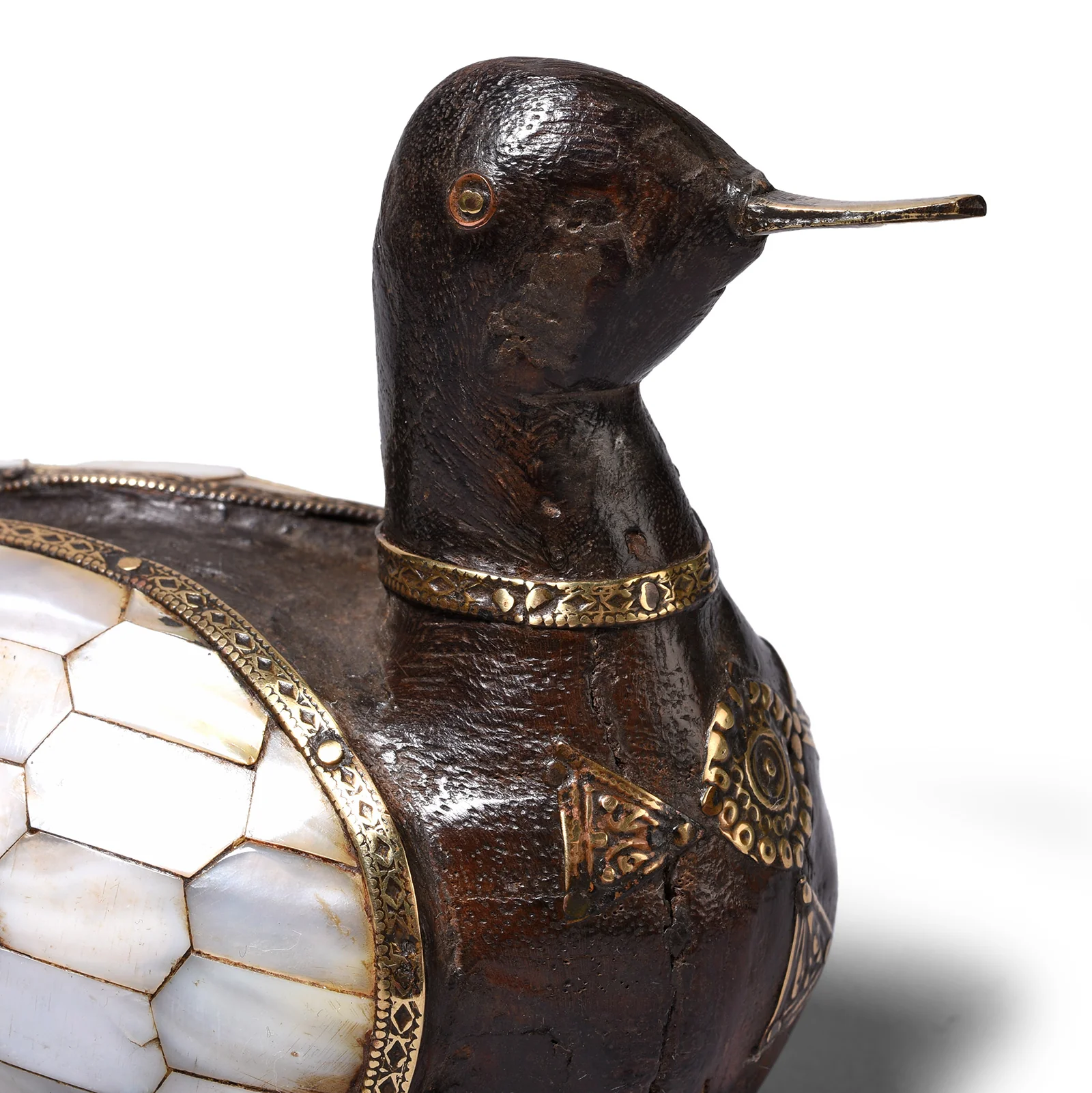 Vintage Indian Mother Of Pearl Inlay Duck - Image 5