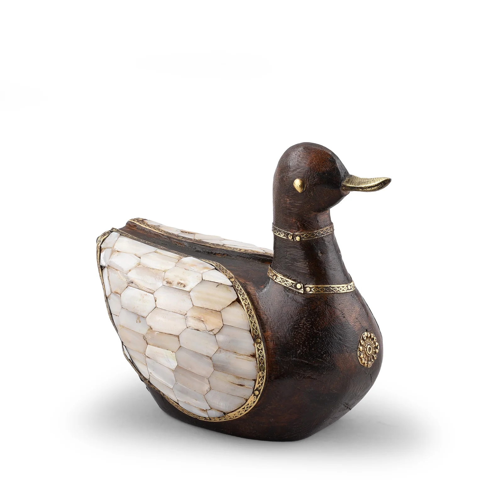 Vintage Indian Mother Of Pearl Inlay Duck - Image 7