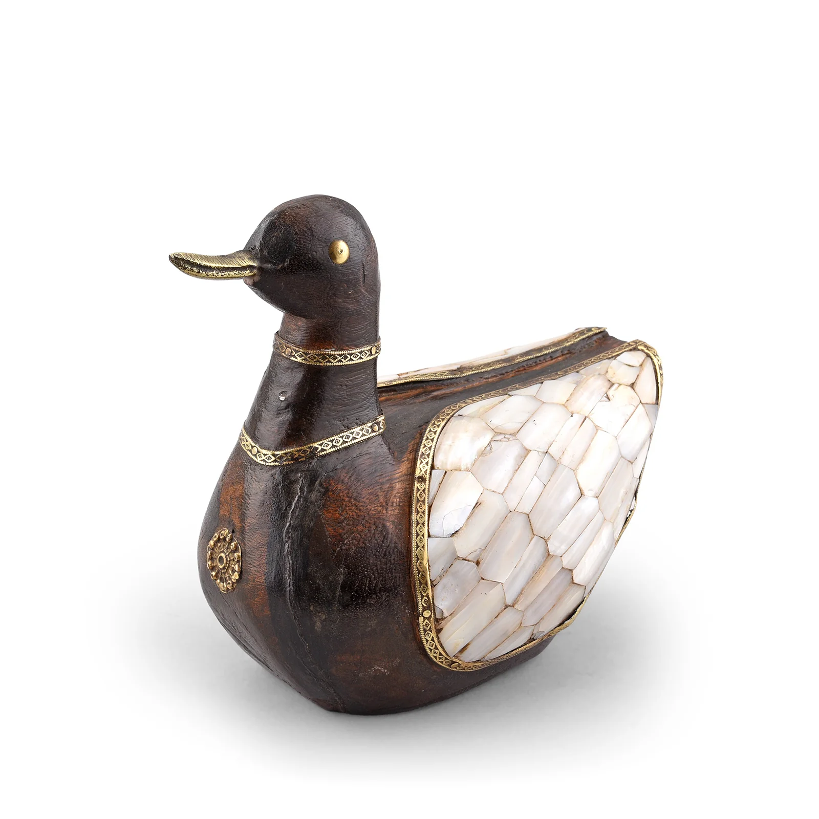 Vintage Indian Mother Of Pearl Inlay Duck - Image 8