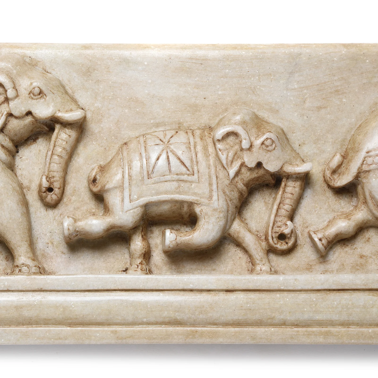 White Marble Elephant Panel - Mughal Style - Image 2