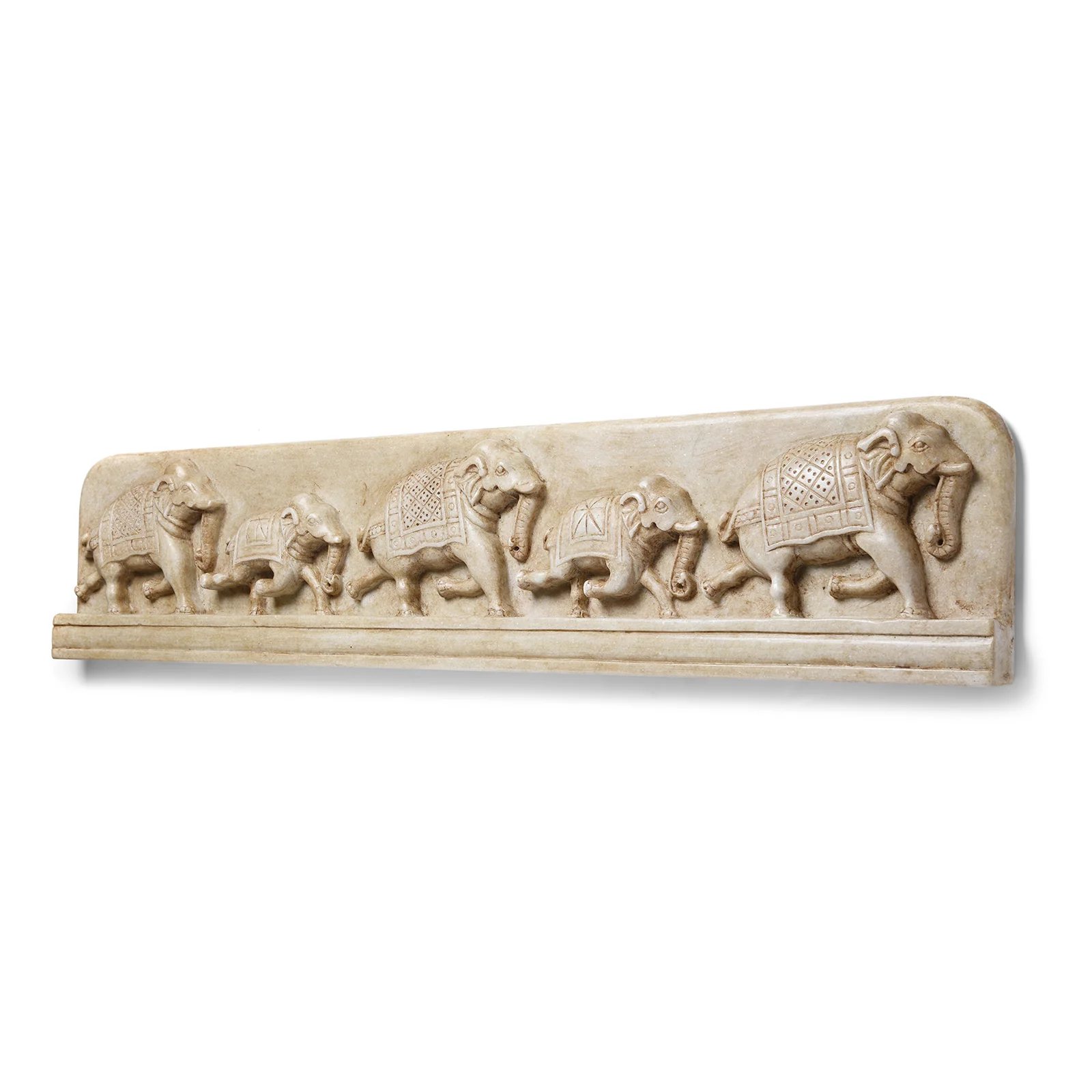 White Marble Elephant Panel - Mughal Style - Image 3