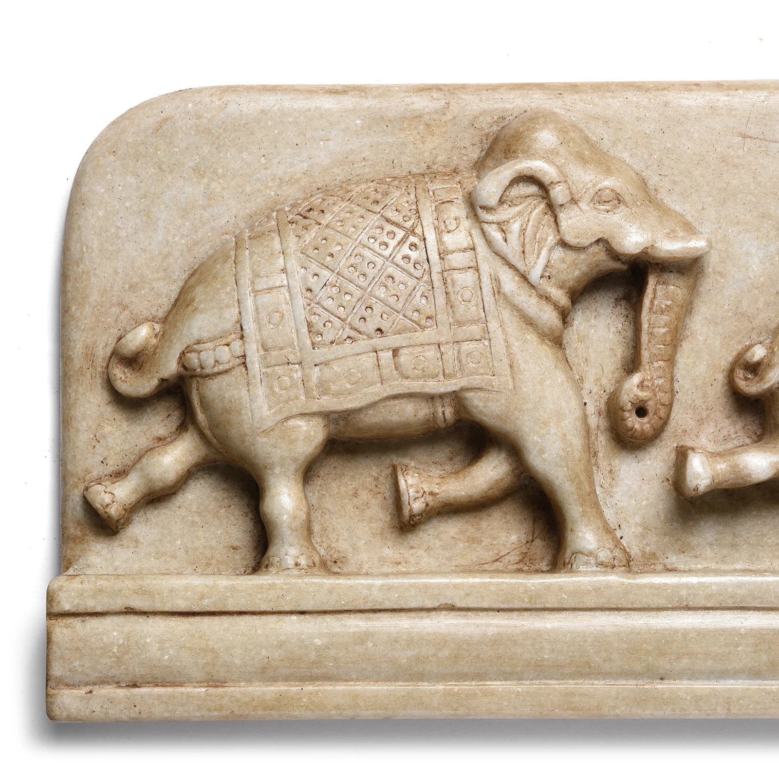 White Marble Elephant Panel - Mughal Style - Image 4