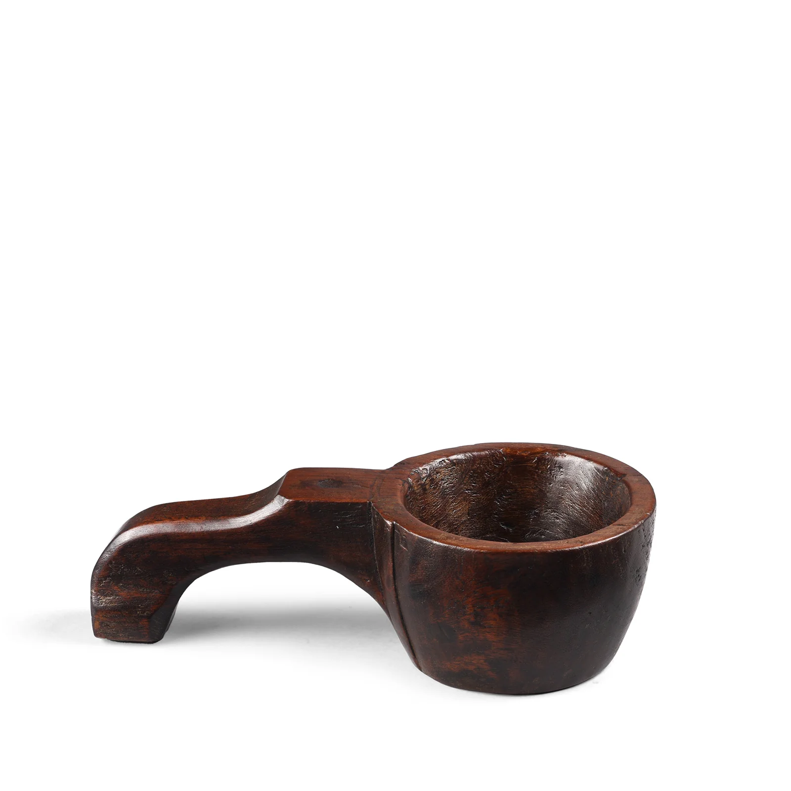 Old Carved Teak Grain Scoop From Banswara - Ca 1940's