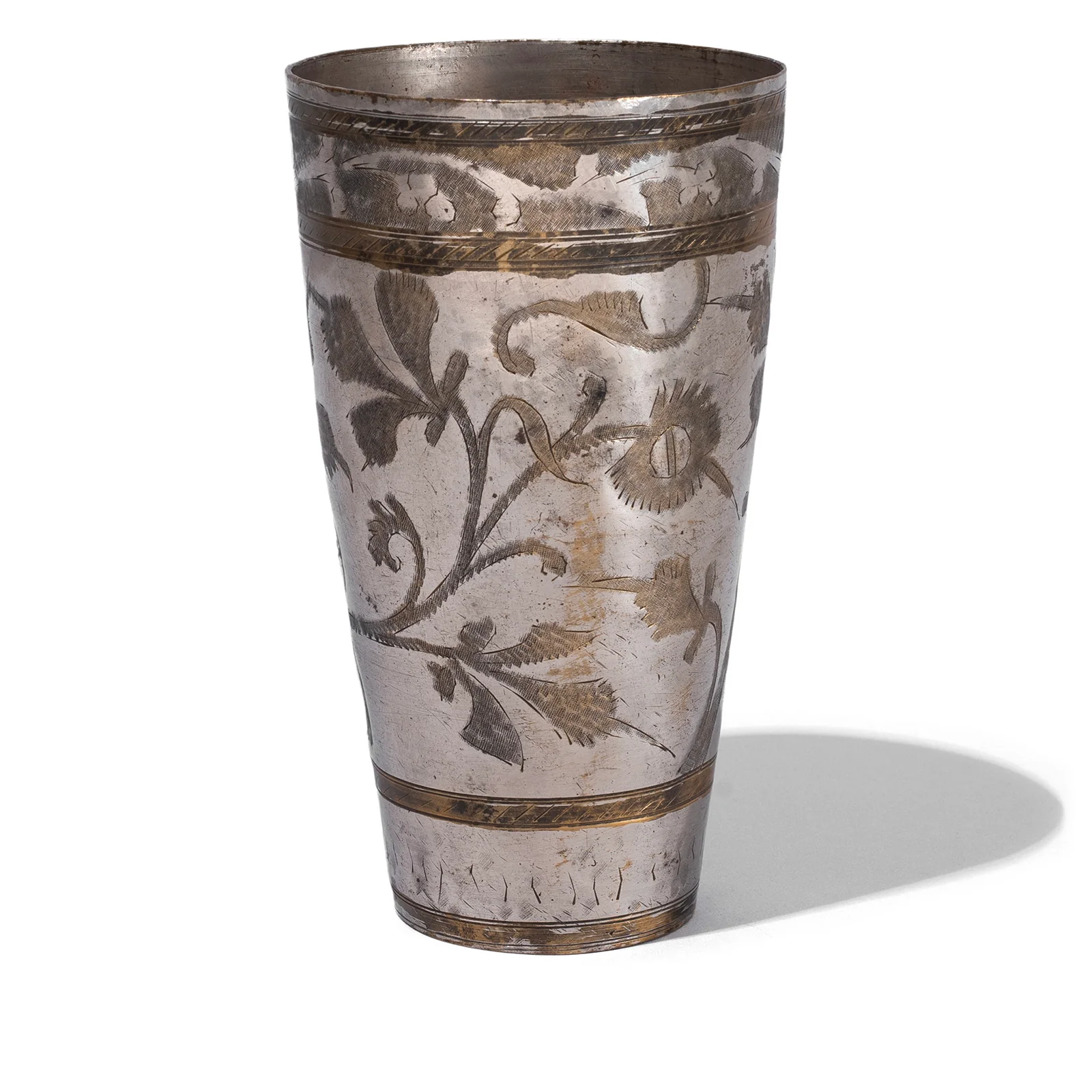 Lassi Cup - Nickel Plated Engraved Brass - Early 20th Century - Image 6