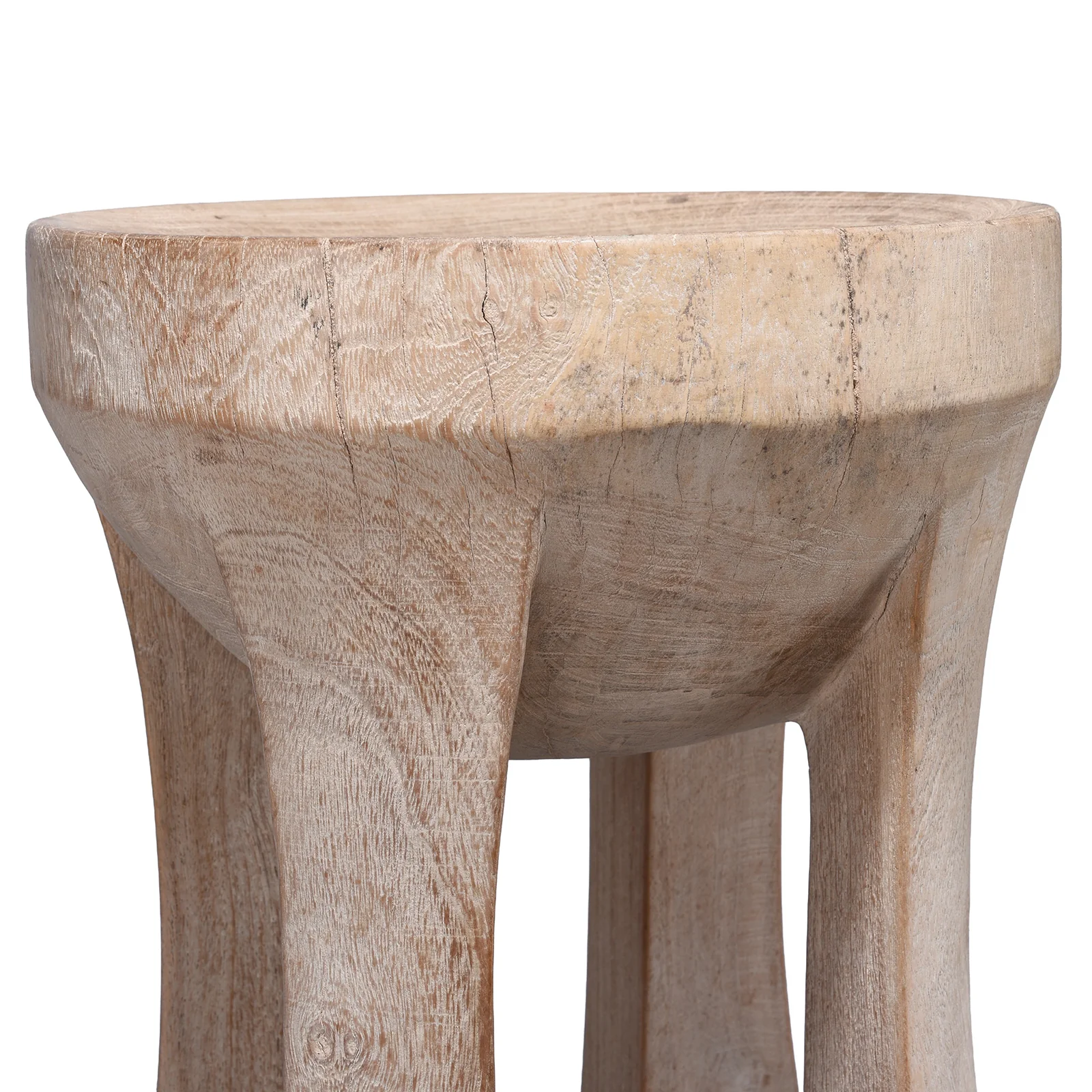 Old Neem Wood Stool From Himachal Pradesh - Image 3