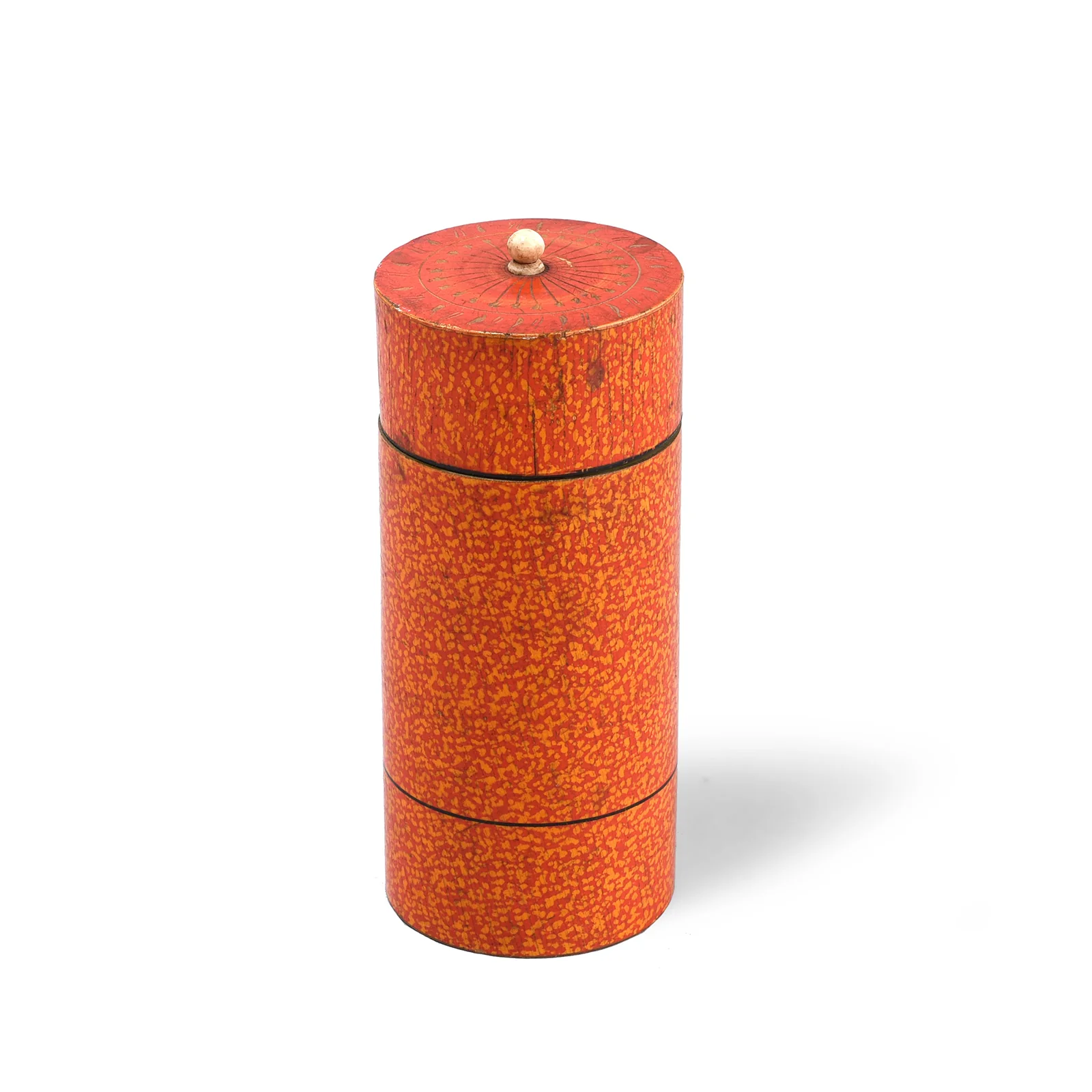Spotted Lacquer Pot From Rajasthan - Early 20th Century