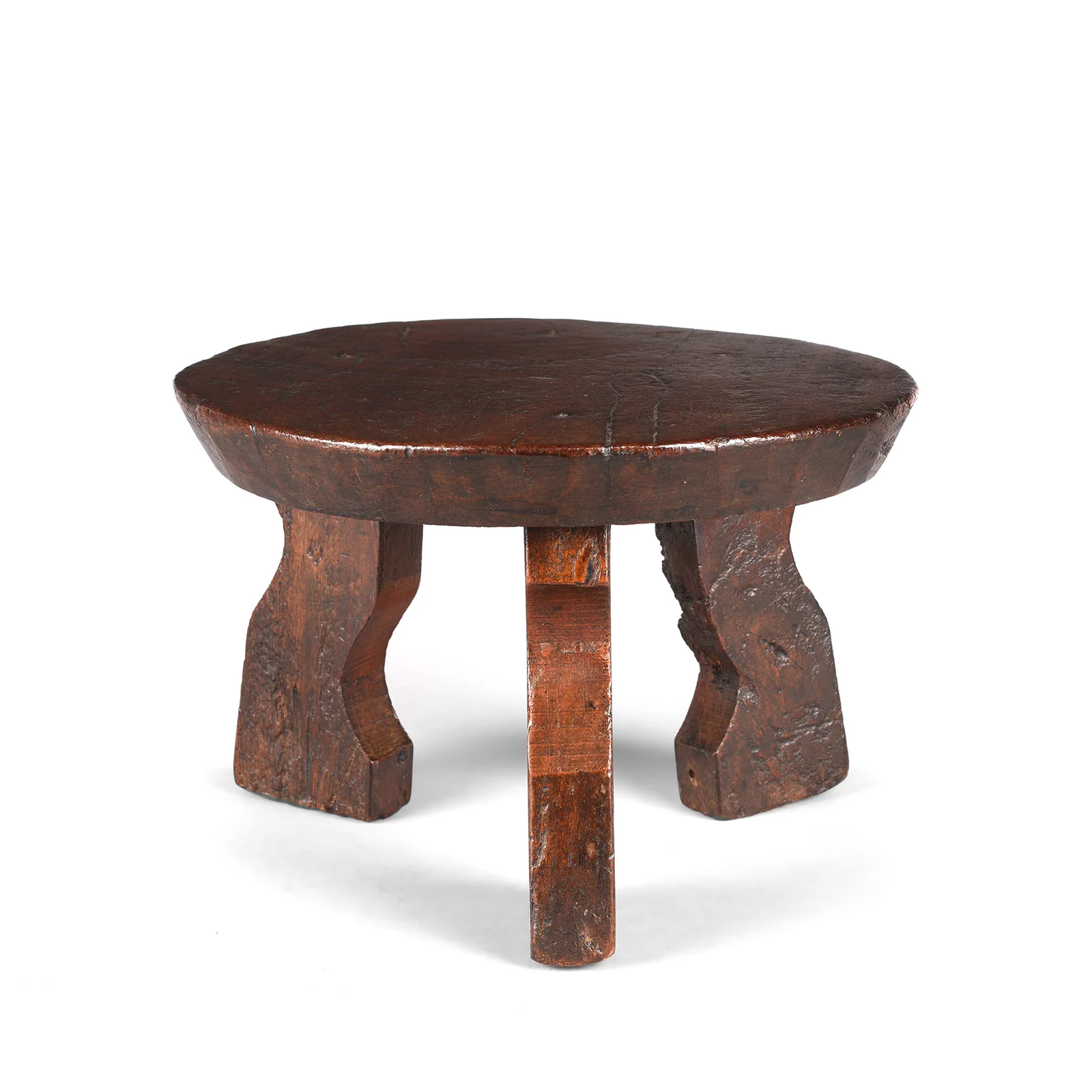 Old Wood Stool From Himachal Pradesh - Ca 1930