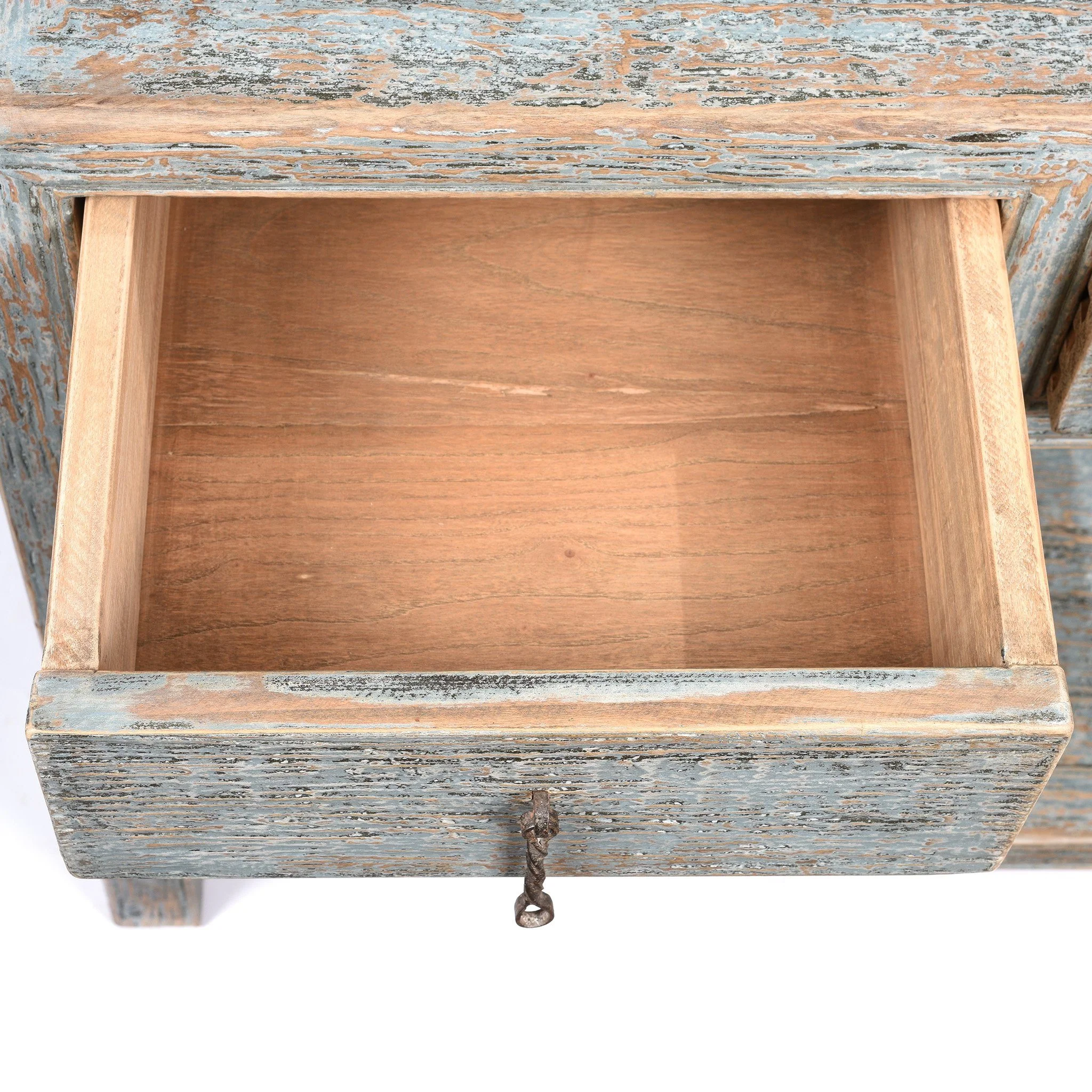 Painted 2 Drawer Console Made From Old Pine - Image 7