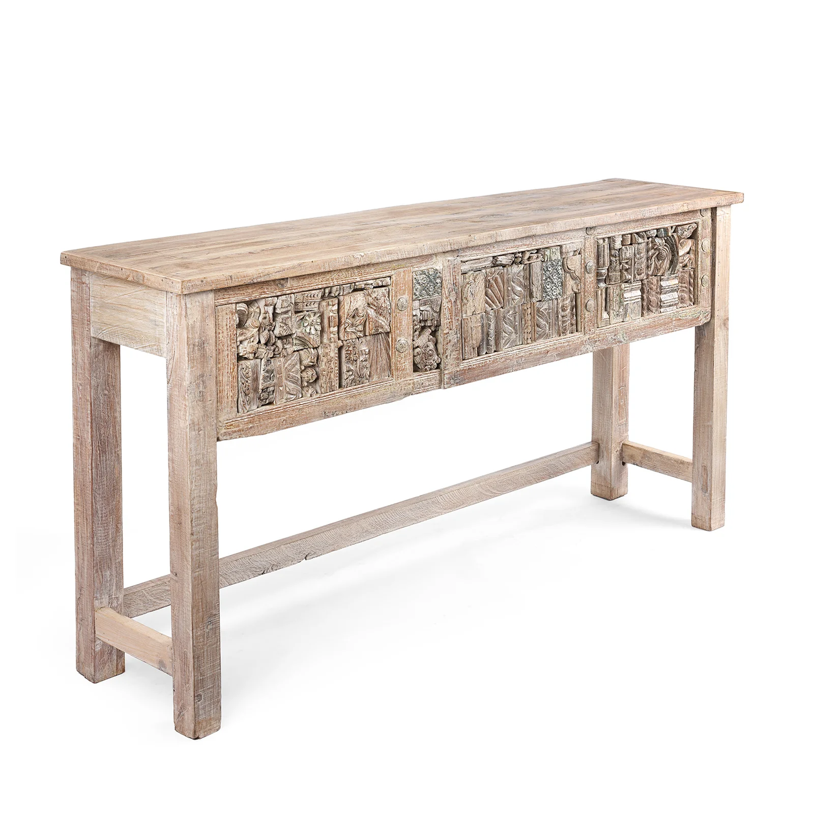 Painted Console Table Made From Reclaimed Teak - Image 4