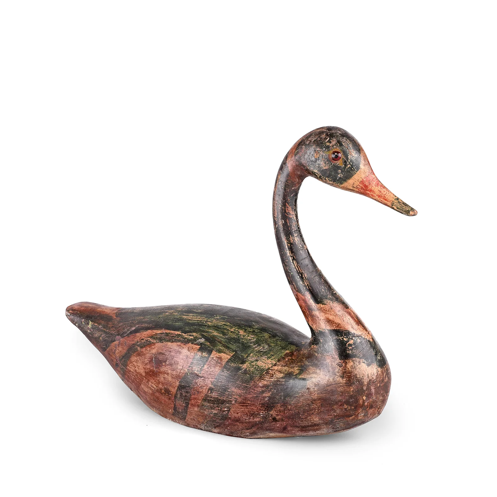 Painted Wooden Decoy Duck From India - Ca 1920 - Image 3