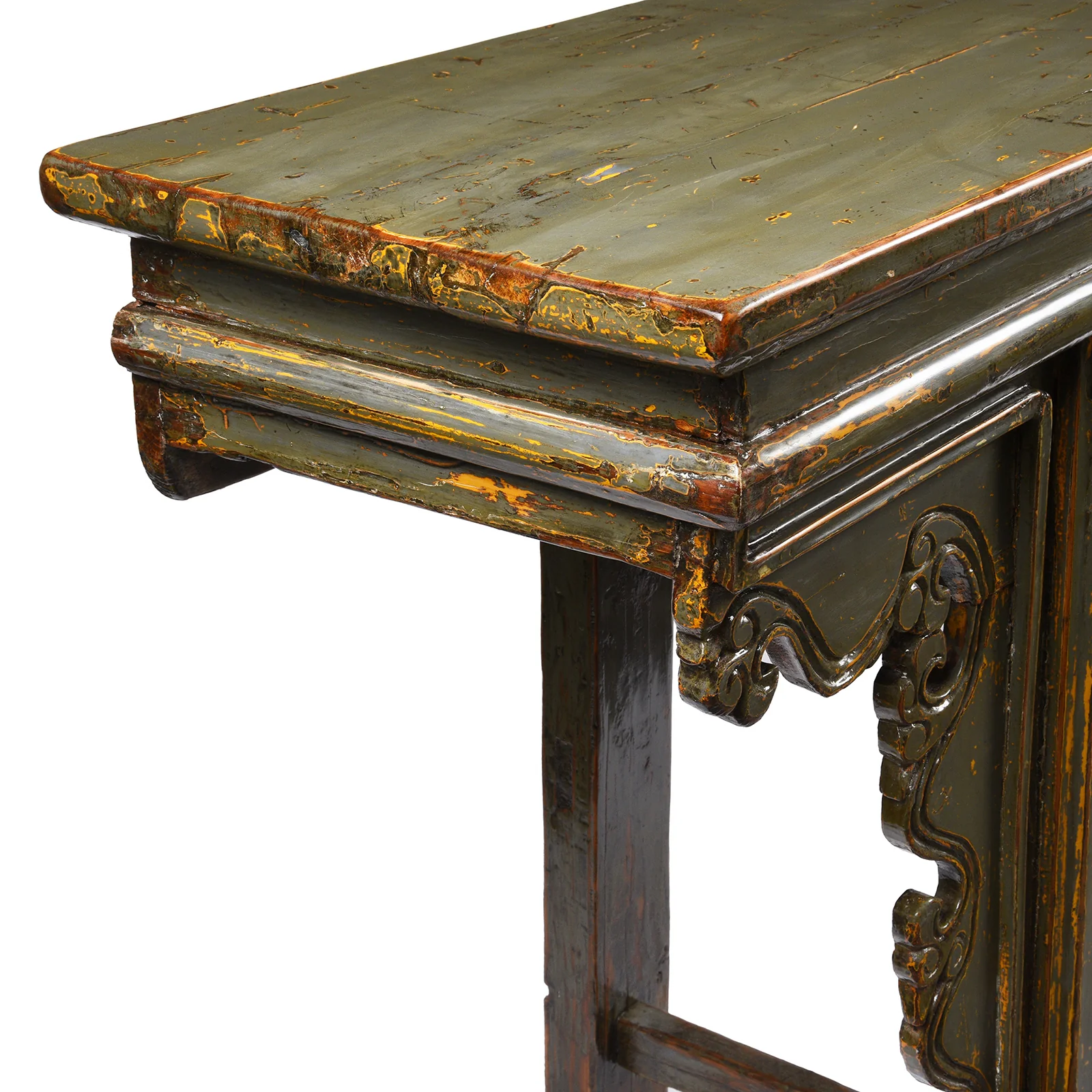 Painted Elm Altar Table From Qinghai -19th Century - Image 4