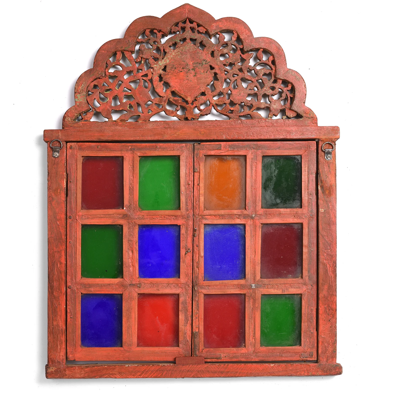 Painted Family Temple Window From Rajasthan - 19th Century - Image 5
